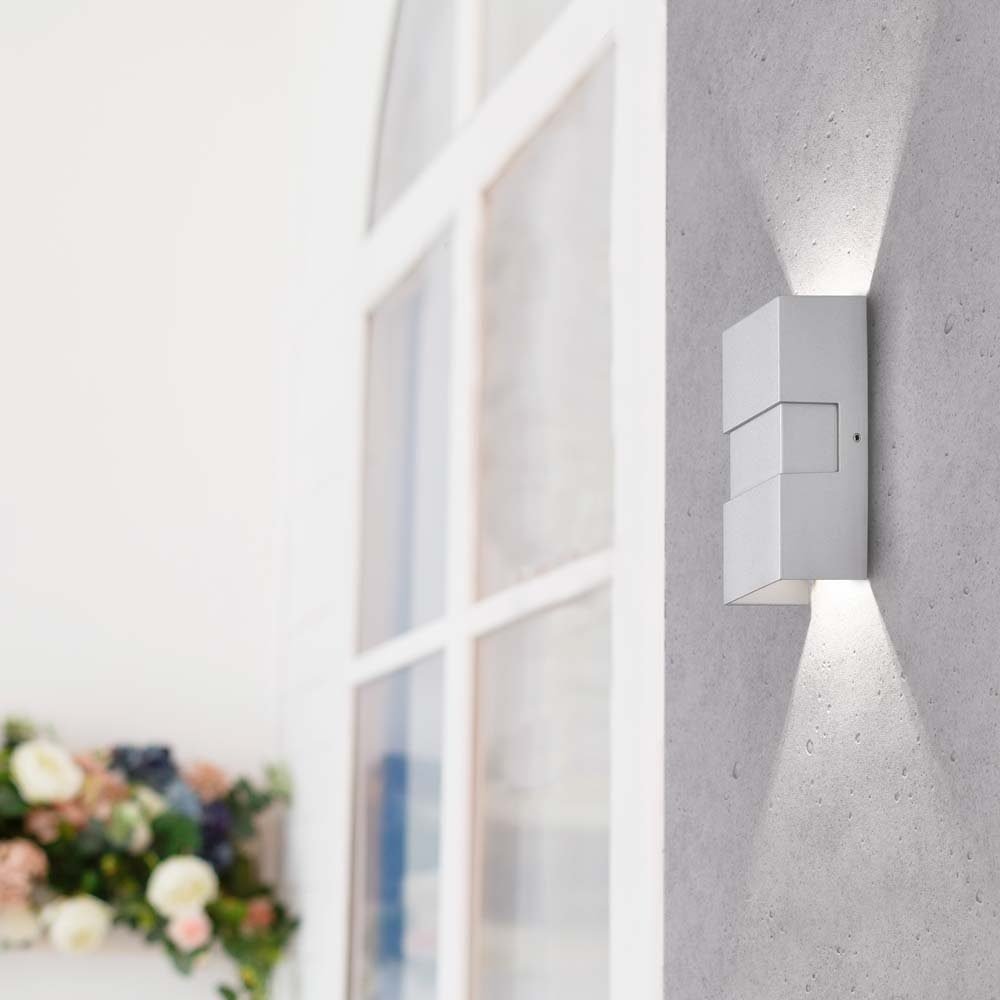 FISCHER & HONSEL Außen-Wandleuchte, LED-Leuchtmittel fest verbaut, Warmweiß, Wandleuchte Außenlampe Fassadenleuchte LED Wandstrahler Up Down