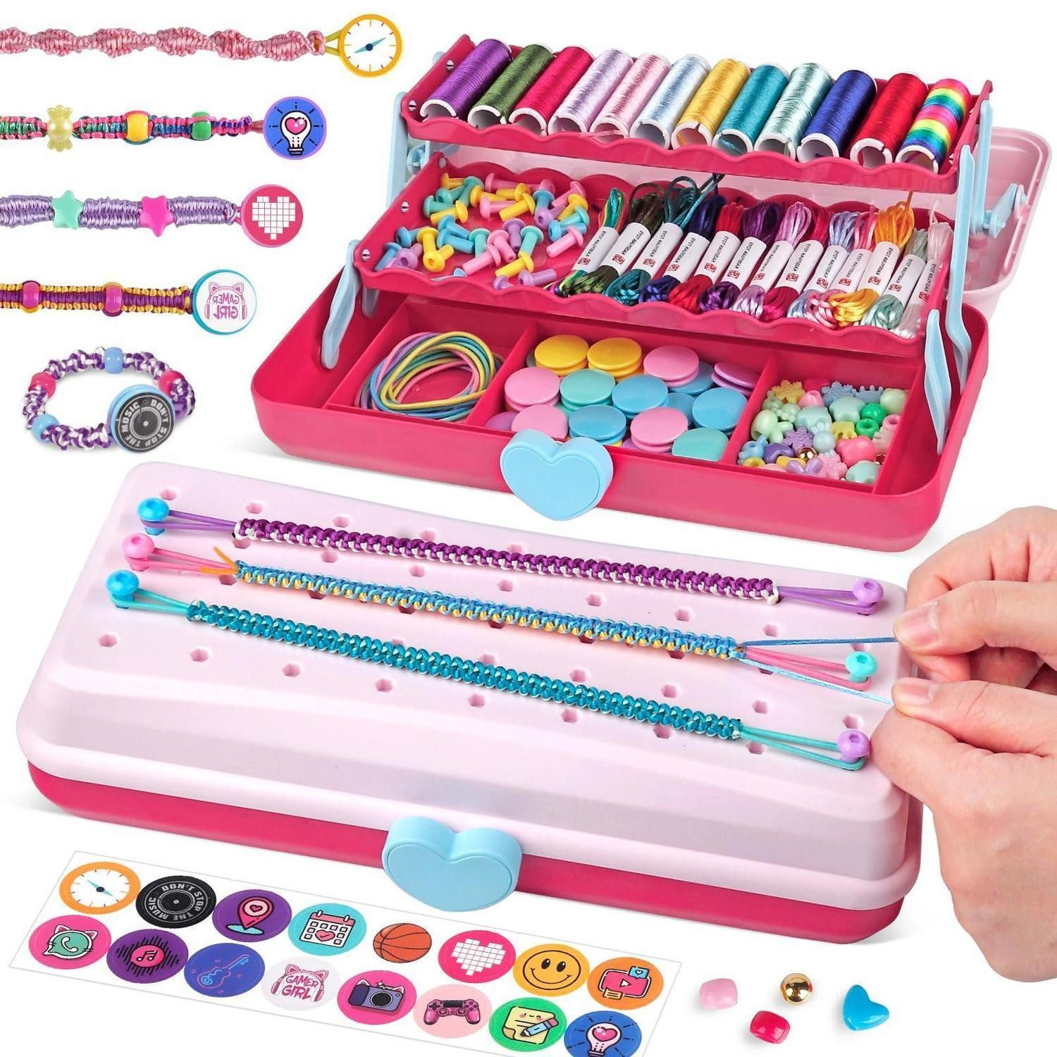 LuxusKollektion Ketten und Armband Set Freundschaftsarmband Bastelset 3-Schichten-Box