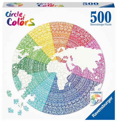 Ravensburger Puzzle 500 Teile Ravensburger Puzzle Circle of Colors Mandala 17168, 500 Puzzleteile