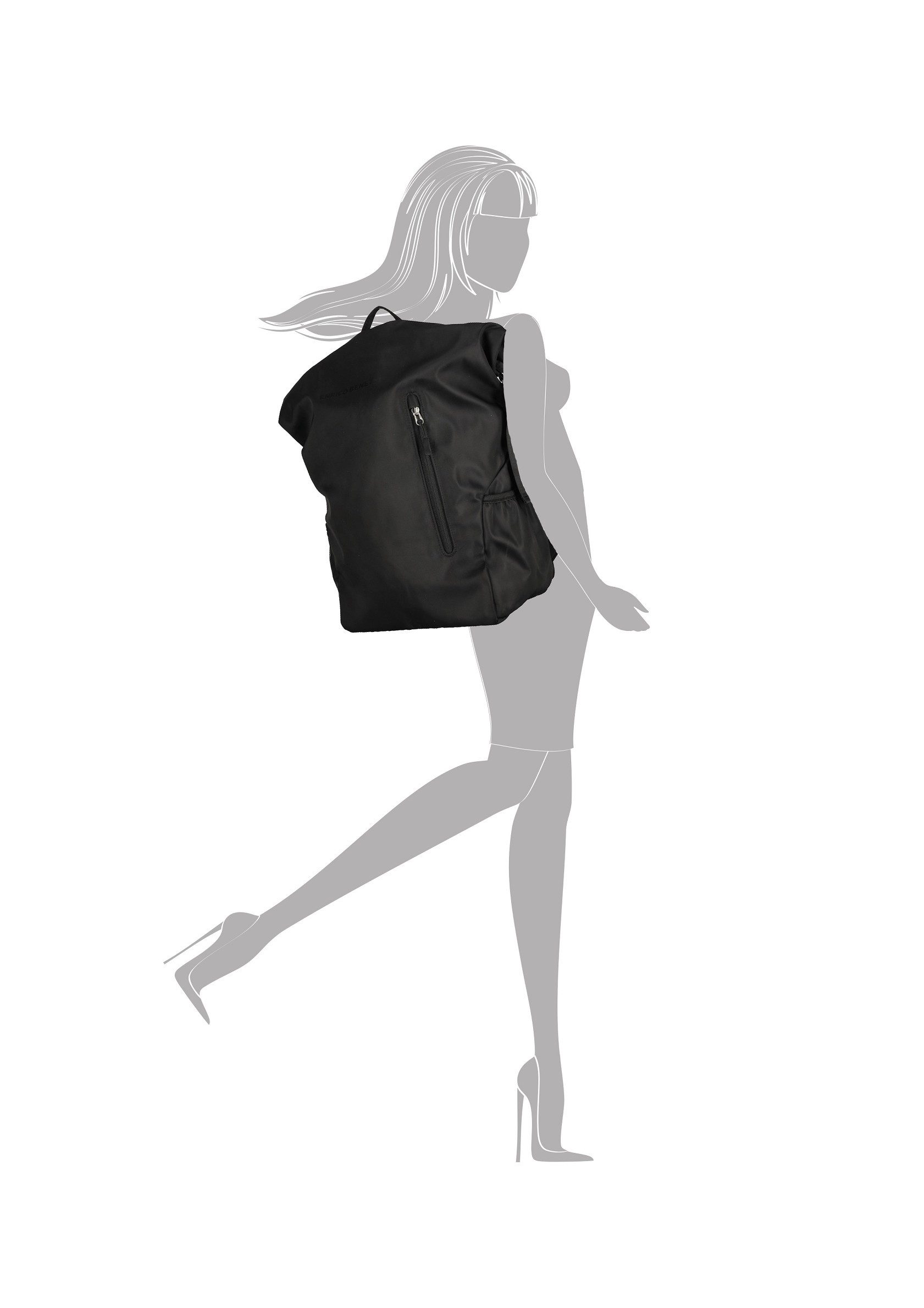 Christian Wippermann Cityrucksack Großer Roll up Rucksack Fahrradrucksack (1 tlg, 1-tlg), Kurier Rollup Bag