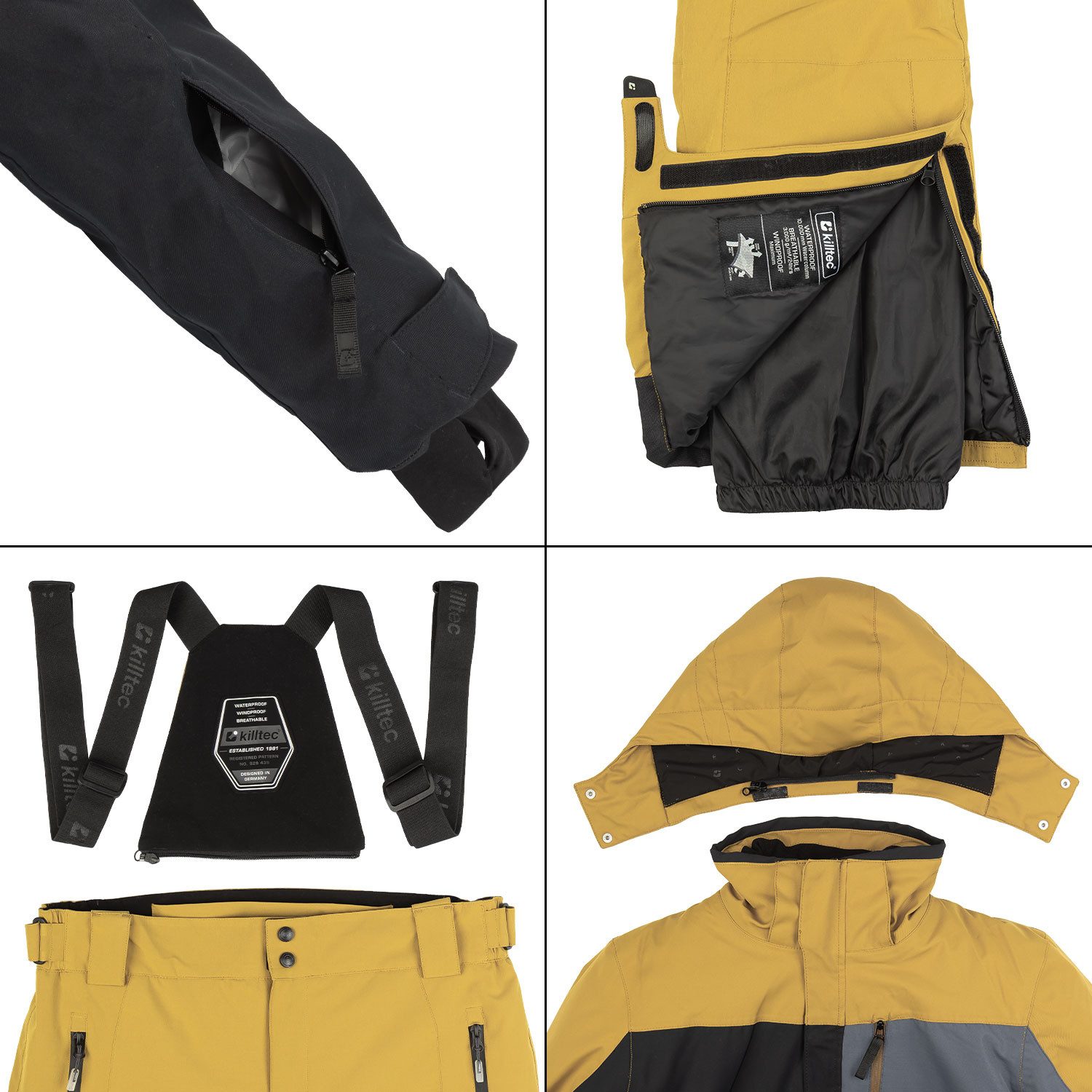 Killtec Skianzug Wintersport Herren Skijacke + Skihose, wasserdicht verschweißte Nähte - atmungsaktiver Stoff