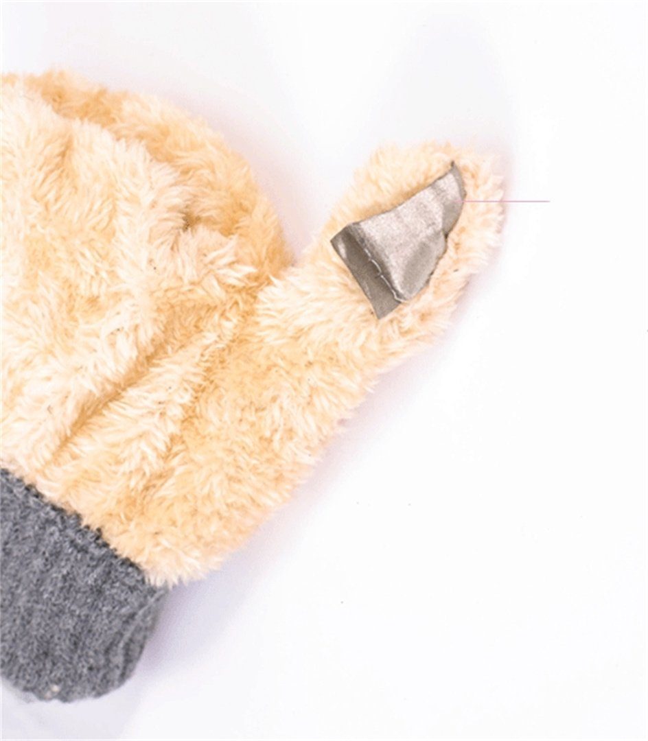 L.Ru UG Fleecehandschuhe Gestrickte Handschuhe, Winterverdickte Handschuhe elastische Outdoor-Kälteschutz warme Bündchen