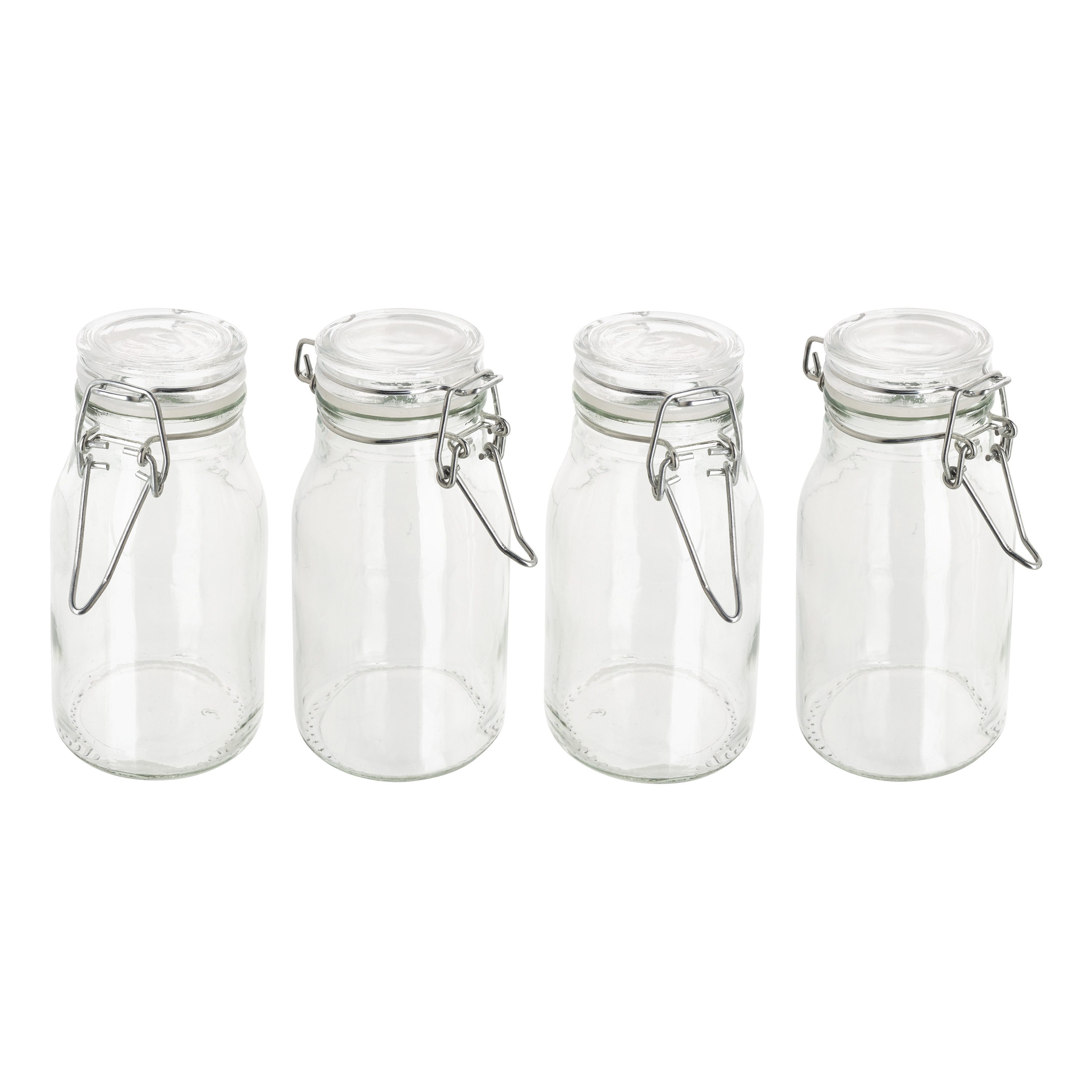 VBS Vorratsglas Vorratsglas mit Bügelverschluss, GlasMetall, 170ml, 4 Stück