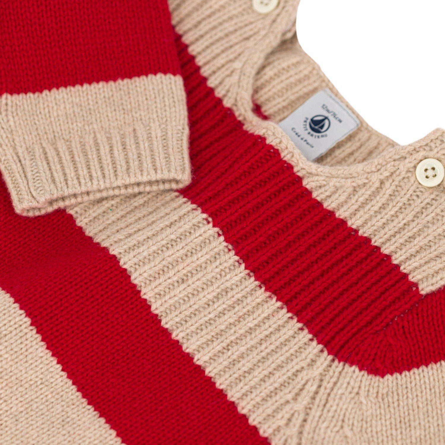 Petit Bateau Strickpullover Petit Bateau Baby Pullover Strickpullover Streifen rot beige