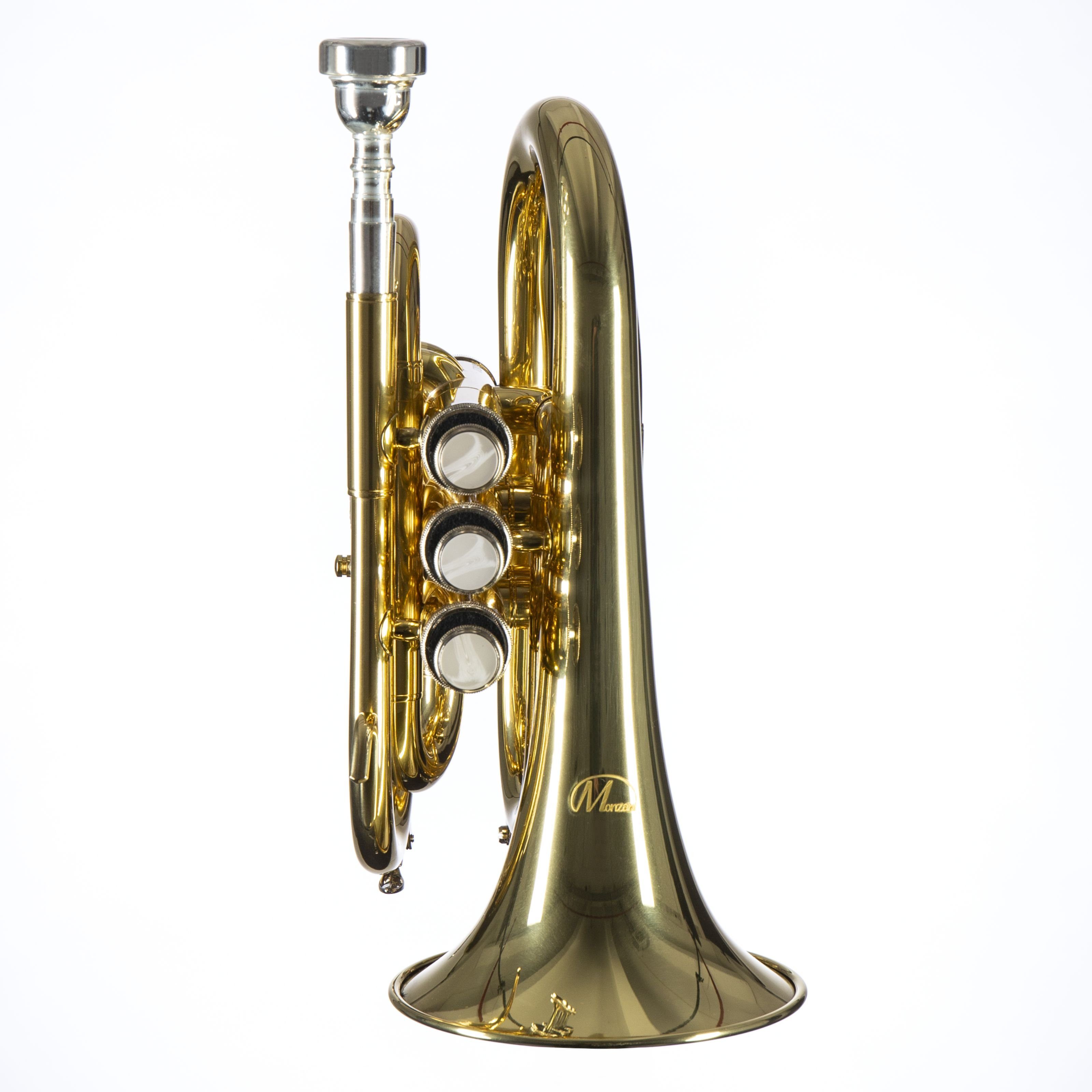 Monzani Trompete, MZMT-500L Trompete Bb Stimmung 11.7mm Bohrung 3 Ventile Messing Korpus inklusive Mundstück und Hardcase Leichte Ansprache brillanter Klang ideal für Reisen und Üben, Trompeten, Sonstige Trompeten, MZMT-500L Trompete, Bb Stimmung, Leichte Ansprache