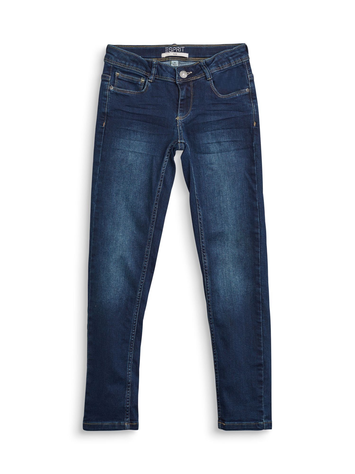 Esprit Slim-fit-Jeans Stretch-Jeans mit Weitenservice und Verstellbund BLUE LIGHT WASHED
