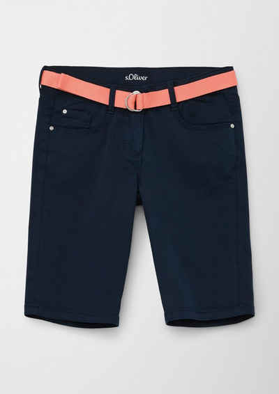 s.Oliver Bermudas Suri: Slim Fit-Bermuda mit Stoffgürtel