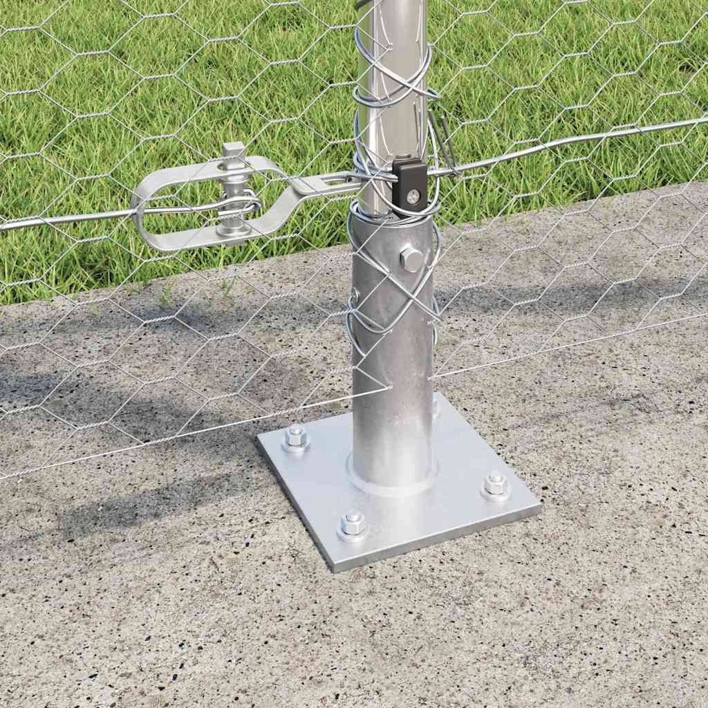 vidaXL Zaunpfosten Silber, (1-St)