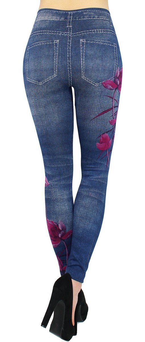 dy_mode Jeggings Damen Jeggings High Waist Leggings in Jeans Optik BequemJeansleggings mit elastischem Bund