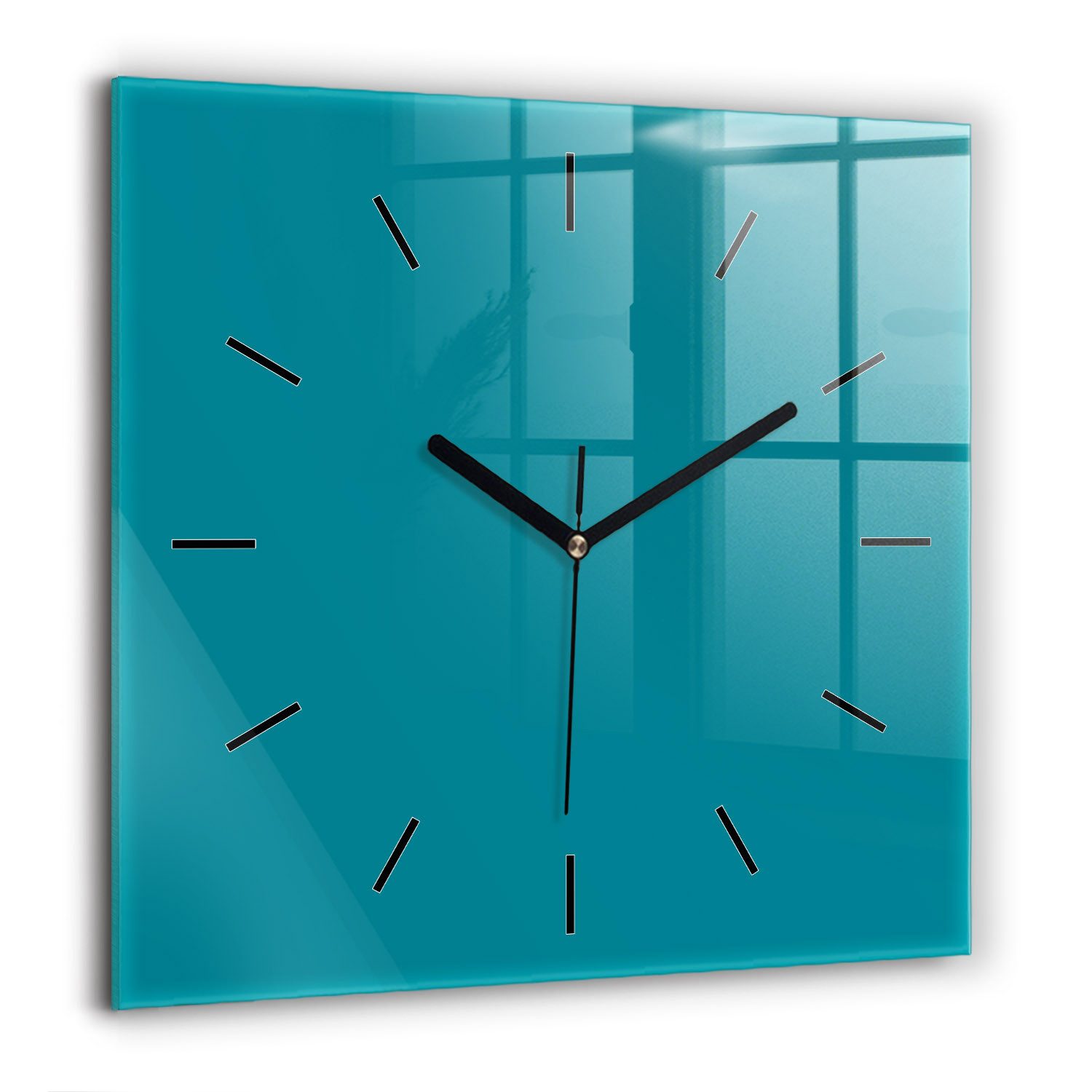 Tulup Wanduhr Modernistische Glaswanduhr 60x60cm Uhr aus gehärtetem Glas