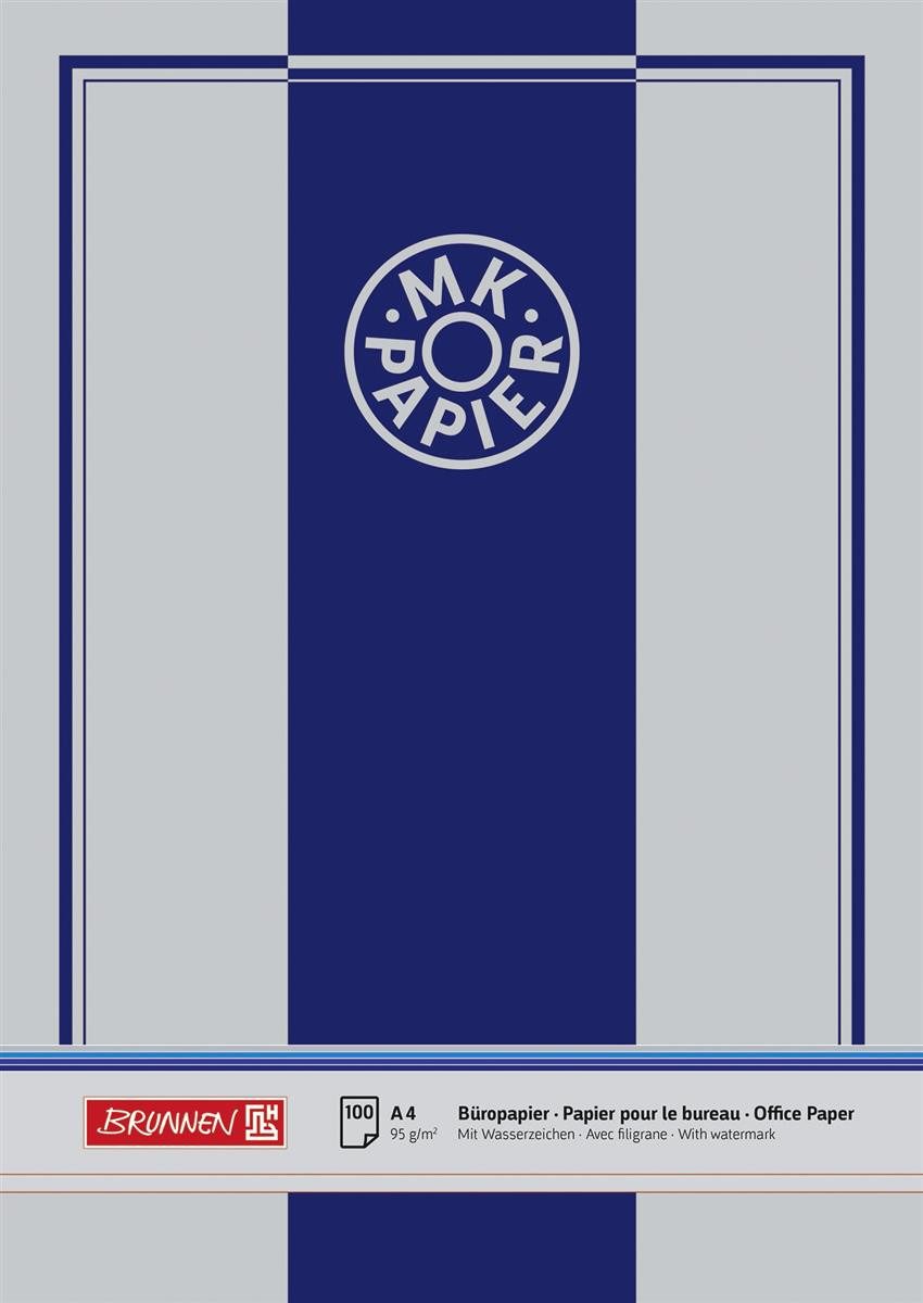 BRUNNEN Briefumschlag mit Wasserzeichen MK Papier weiß DIN A4 95 g/qm 100 Blatt