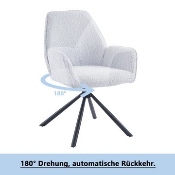 OKWISH Drehsessel TV-Sessel Relaxsessel Loungesessel Polsterstuhl (Metallstuhl mit vier Beinen, 180° drehbarer Freizeitstuhl,drehbarer Esszimmerstuhl), Sessel, Baseballbeinstuhl, einzelner Sofastuhl