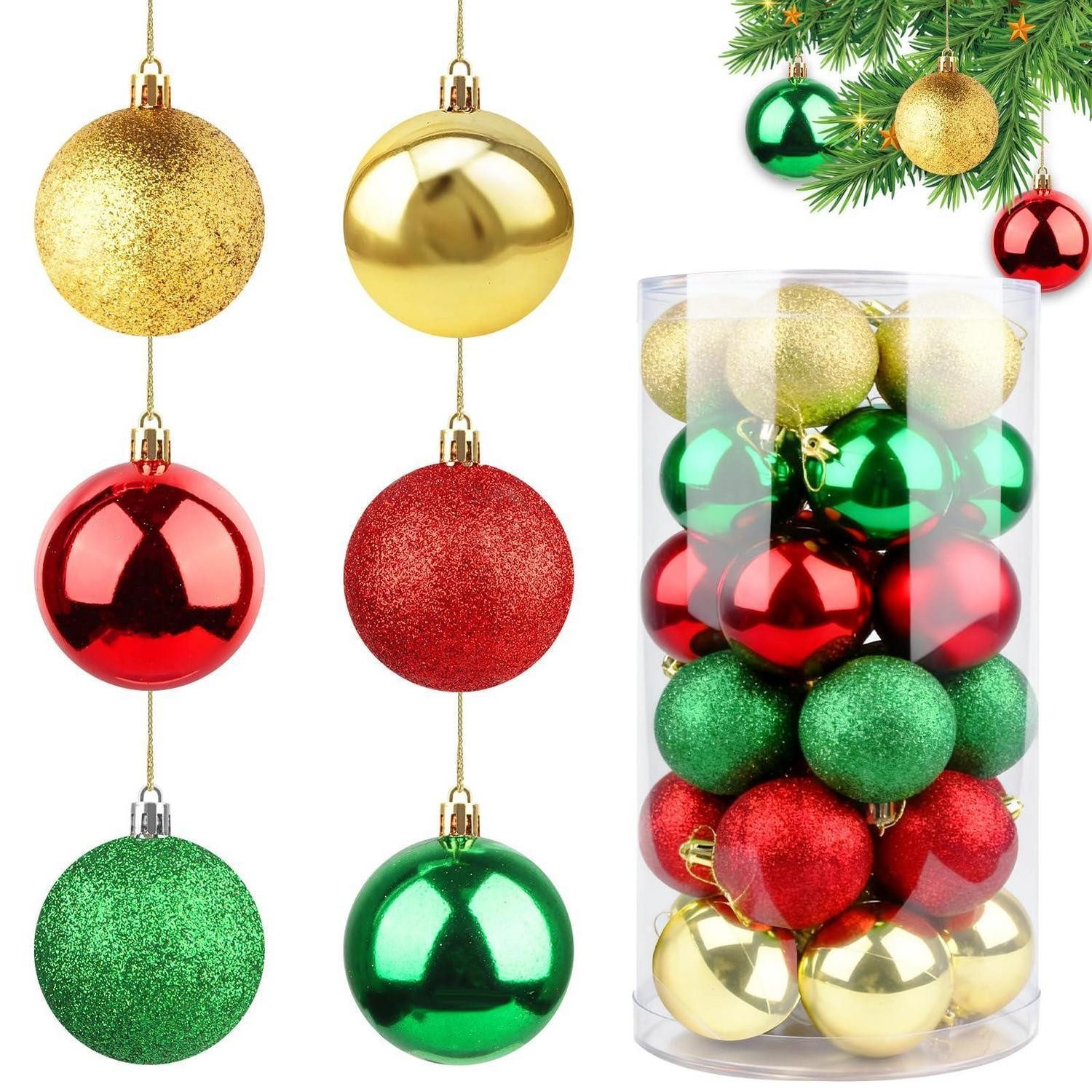LuxusKollektion Christbaumschmuck 30 Weihnachtskugeln 60mm Vintage