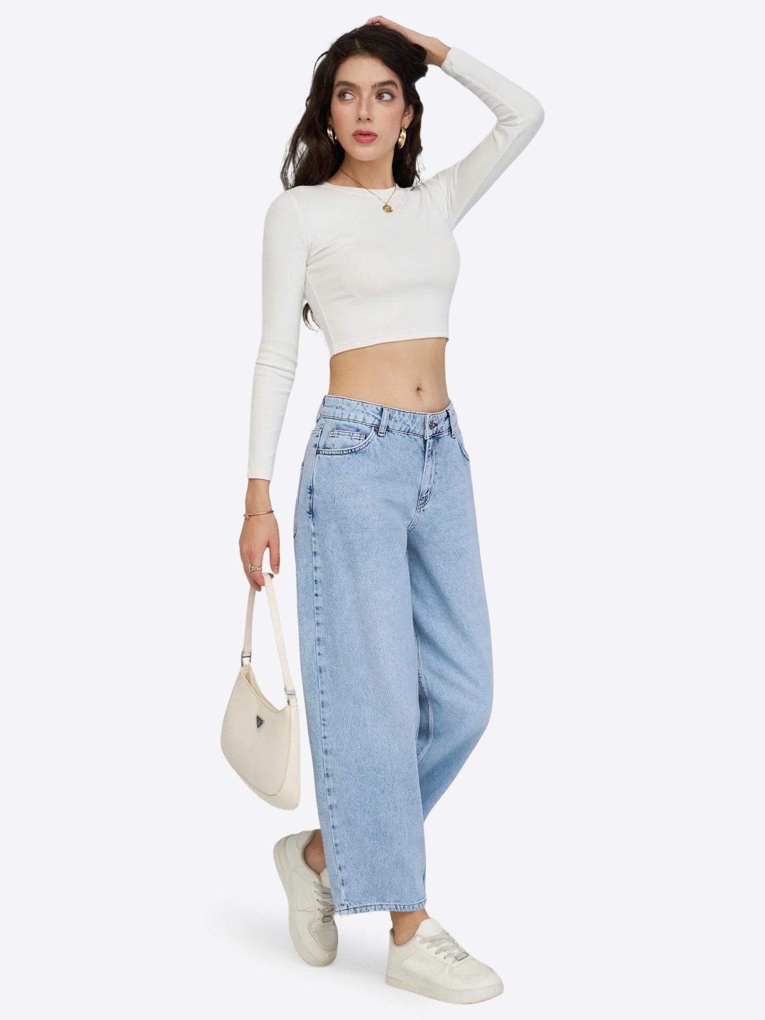 Imily Bela Loose-fit-Jeans Damen Ballonjeans mit Waschungseffekt (Packung, 1-tlg., 1per-Pack) 5-Pocket-Style