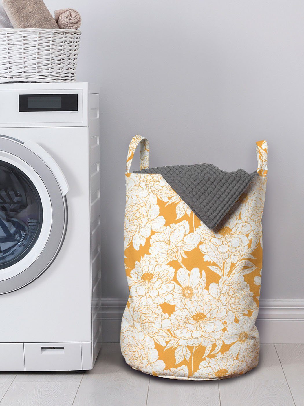 Abakuhaus Wäschesäckchen Wäschekorb mit Sommerzeit Waschsalons, Artikel Griffen Blumen Kordelzugverschluss Garten für
