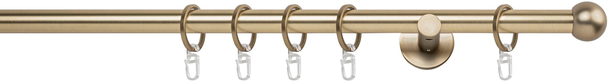 mydeco Gardinenstange 20mm Ball Wandträger 6,5 cm, 1-läufig, Fixmaß, verschraubt
