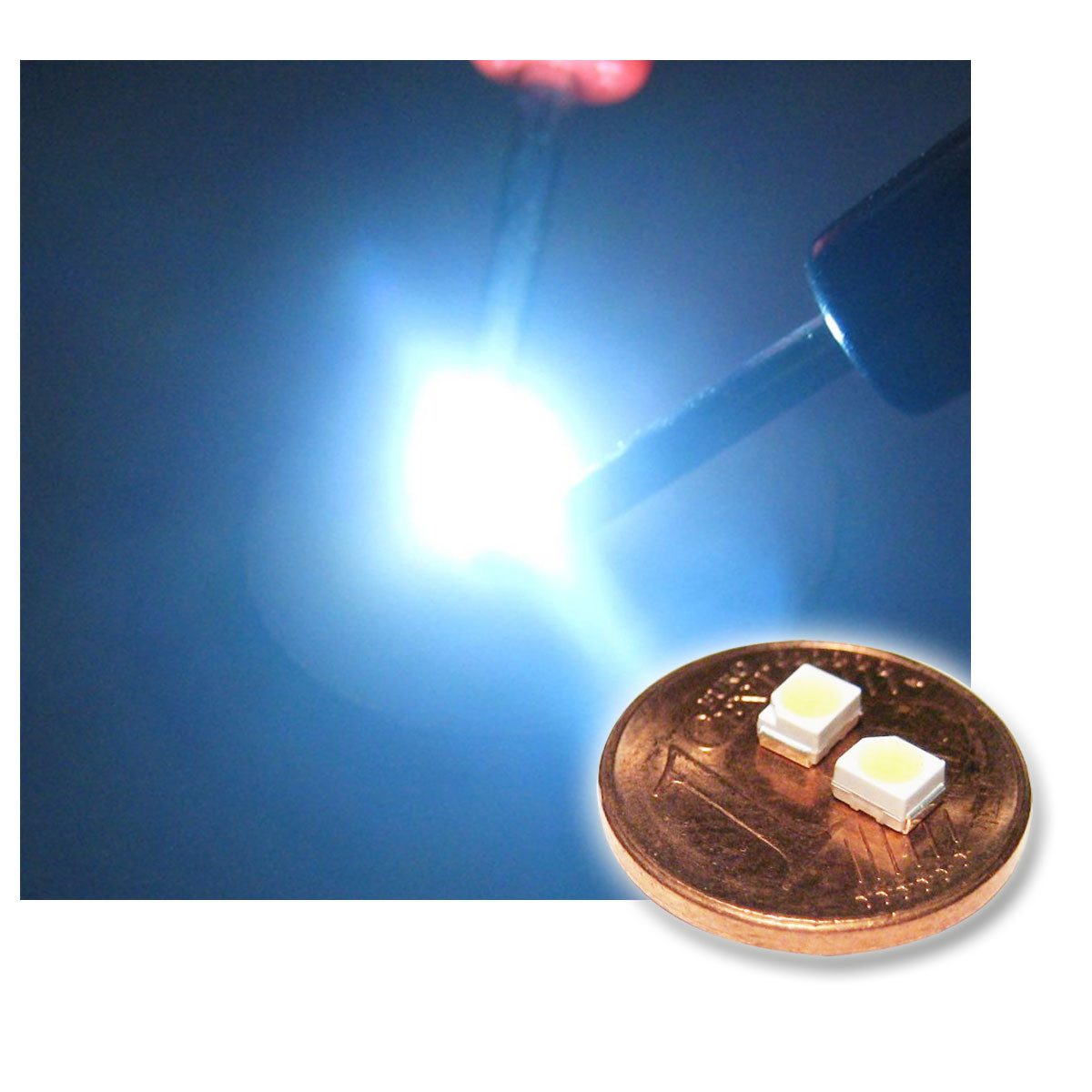 world-trading-net Modellbausatz 10 SMD LED 3528 pur-weiß Typ "WTN-PLCC2-1200pw"