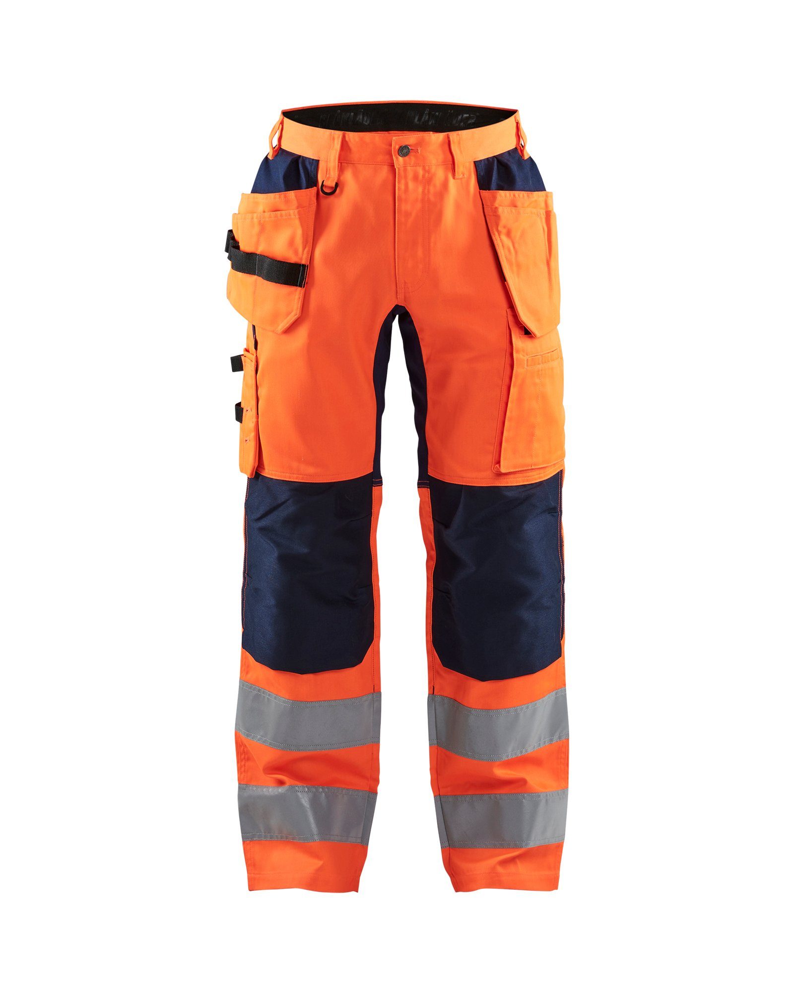 Arbeitshose BLÅKLADER Stretch High Vis orange/marineblau Arbeitsbundhose mit (1-tlg)