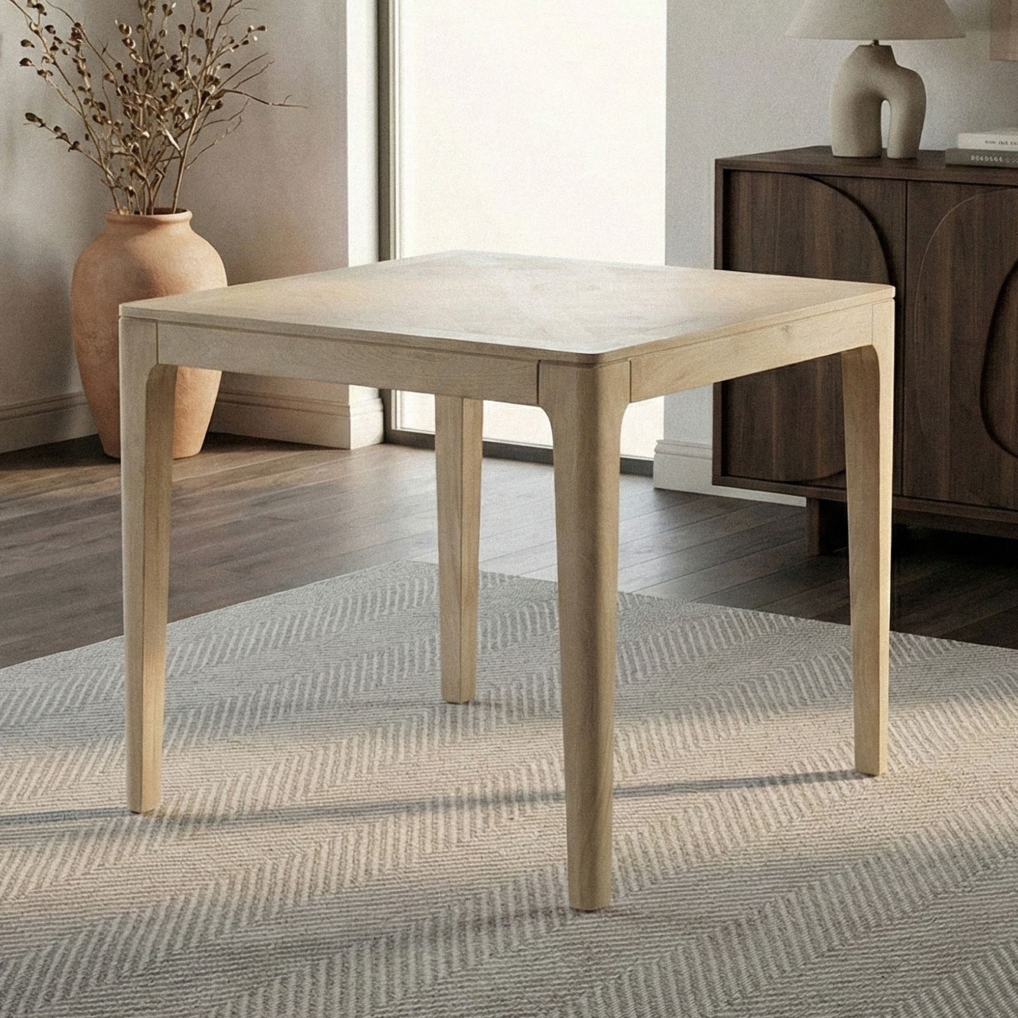 FINEBUY Esstisch FB77669 Esszimmertisch Küchentisch 4 Personen Holztisch Esszimmer (Natürliches Holzdesign mit klarer Form), Kompakte Tischlösung für kleine Essbereiche