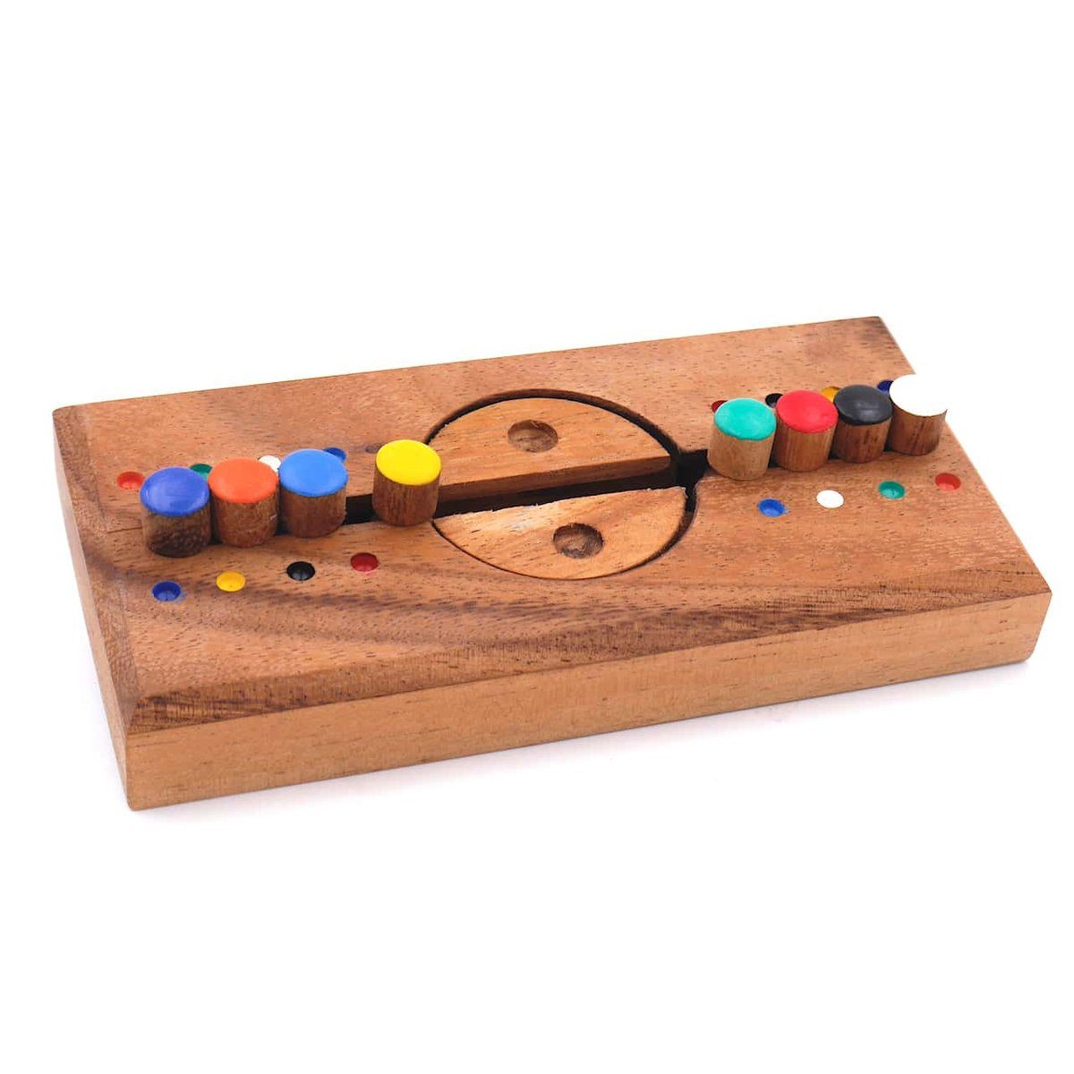 ROMBOL Denkspiele Spiel, Knobelspiel Farbspiel Sicherheitscode - tolles Knobelspiel für jung und alt, Holzspiel
