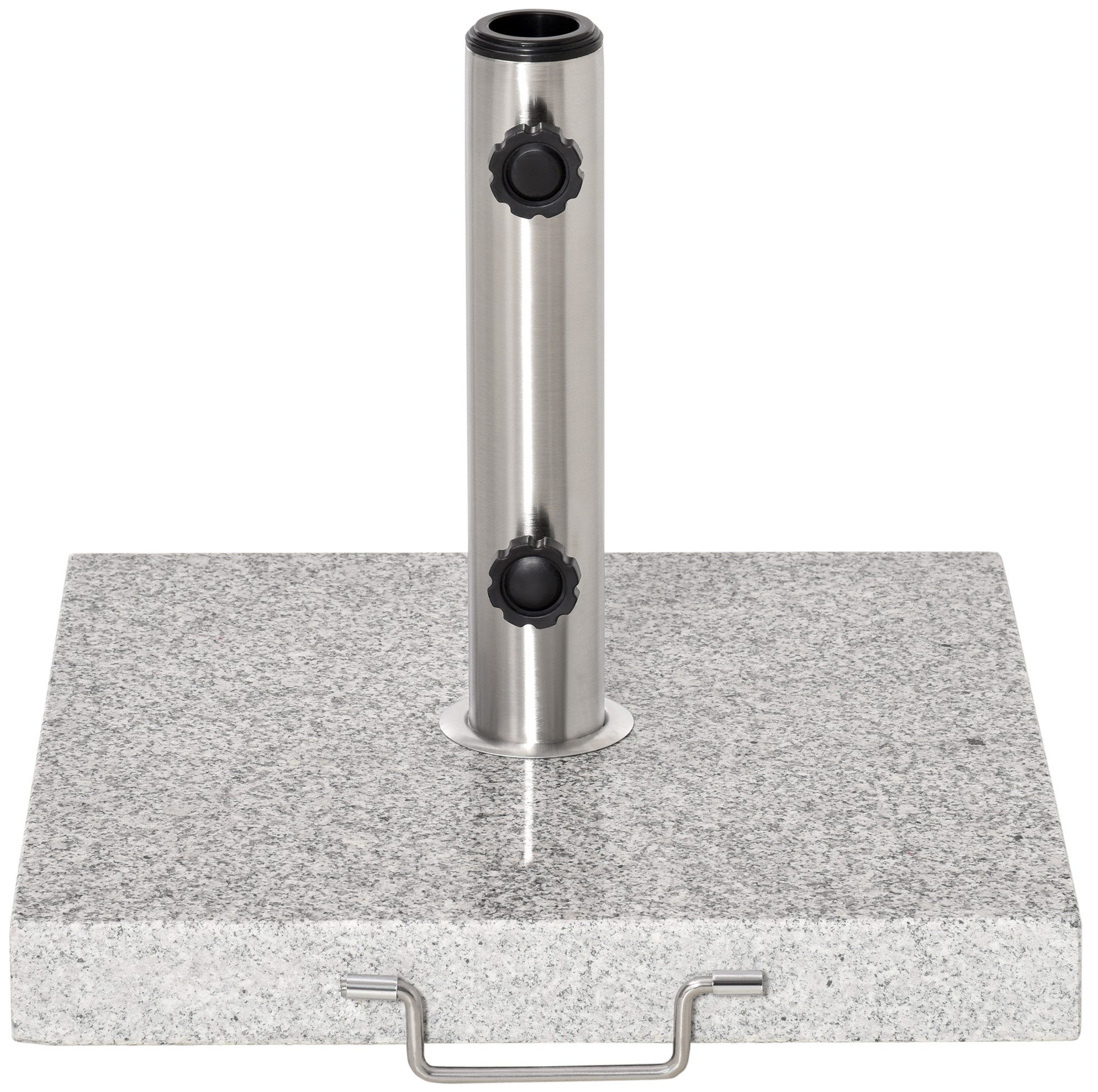 REDOM Schirmständer Mobiler Sonnenschirmständer 28 kg Marmor Edelstahl 40x40x36 cm (1 St., Hochwertige Materialkombination aus Marmor und Edelstahl Design), Stabiler Schirmfuß für Garten & Terrasse, flexibel einsetzbar