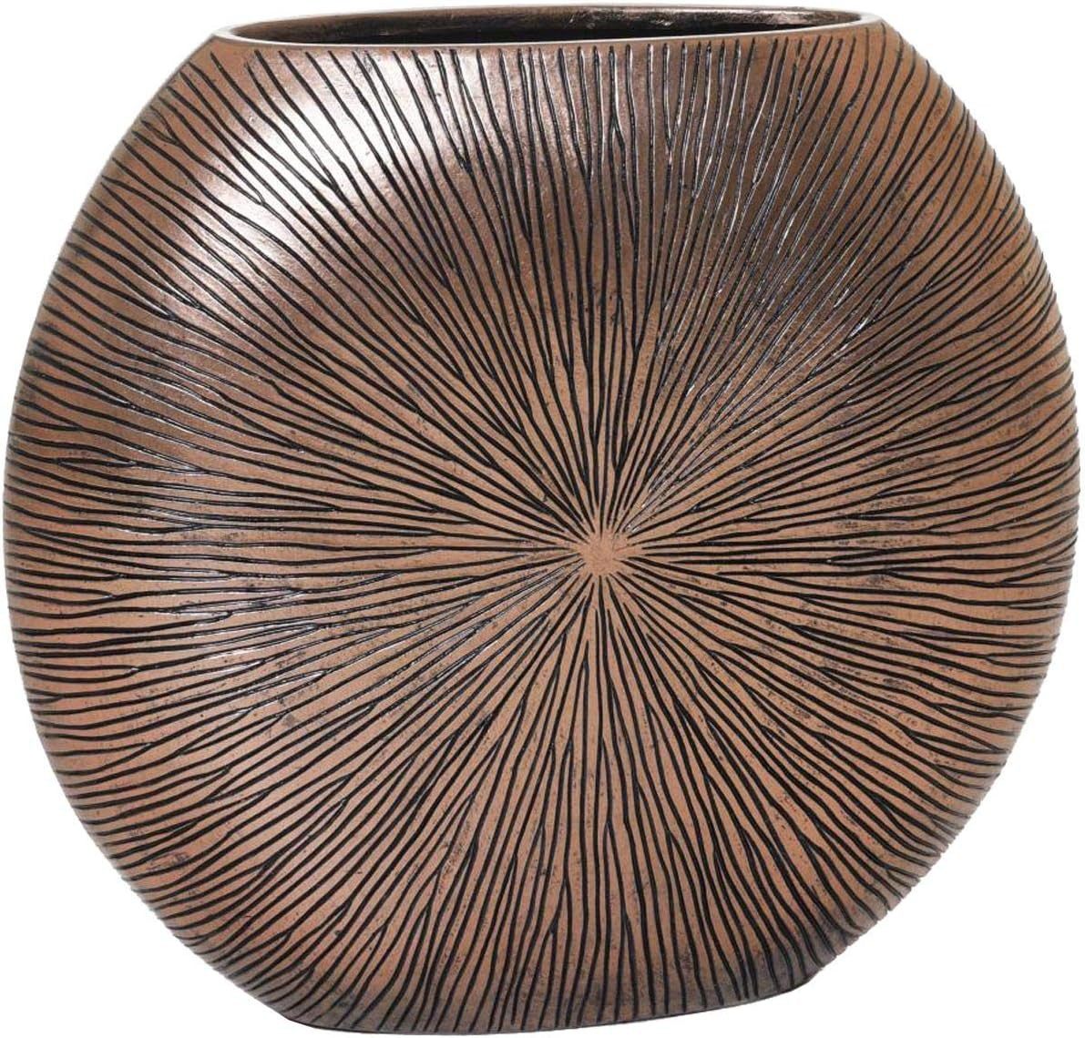 VIVANNO Bodenvase Fiberglas ATENA Rund - Gold Mit Muster (1 St), 55x50 cm günstig online kaufen