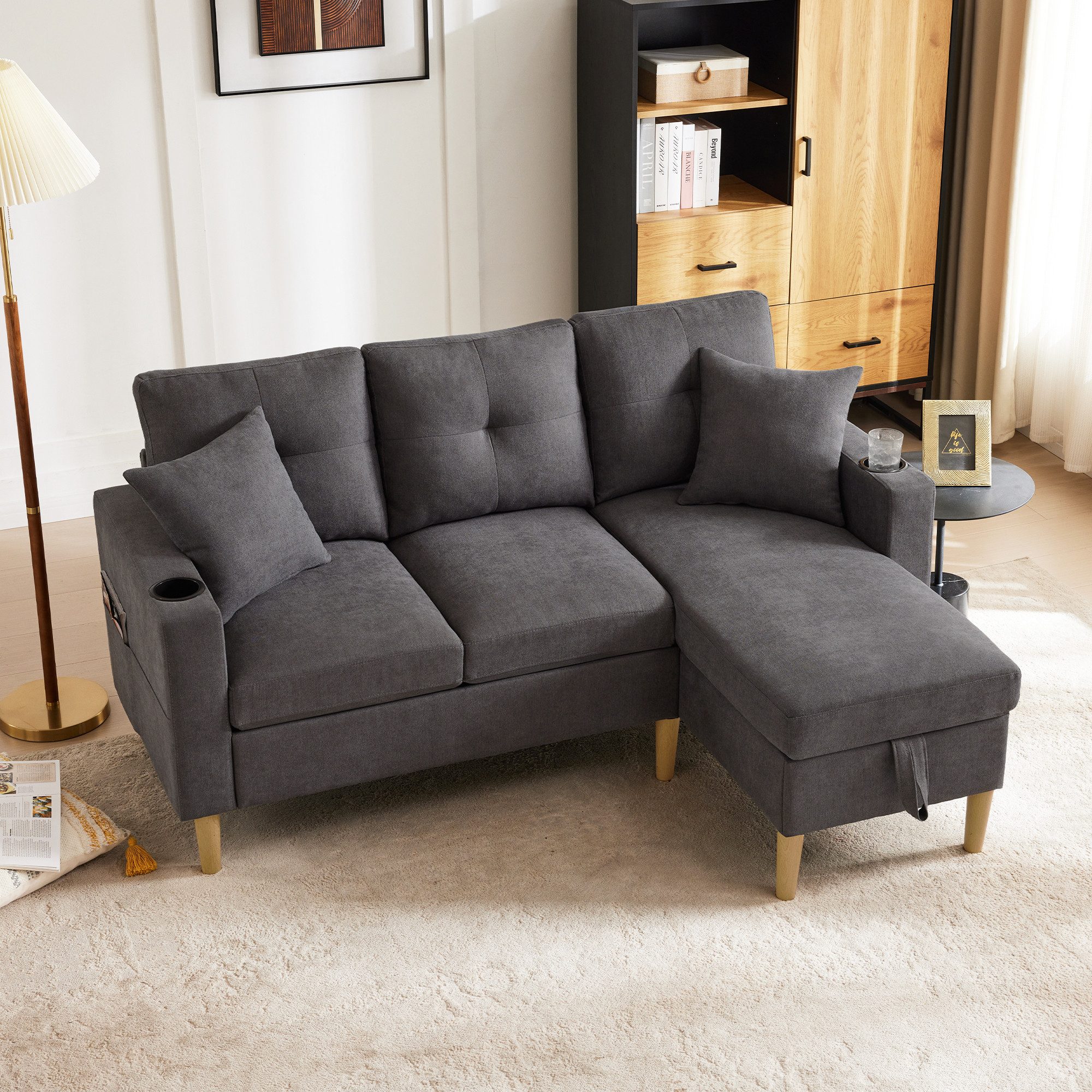 Merax 3-Sitzer Ecksofa Eckcouch in L-Form günstig online kaufen