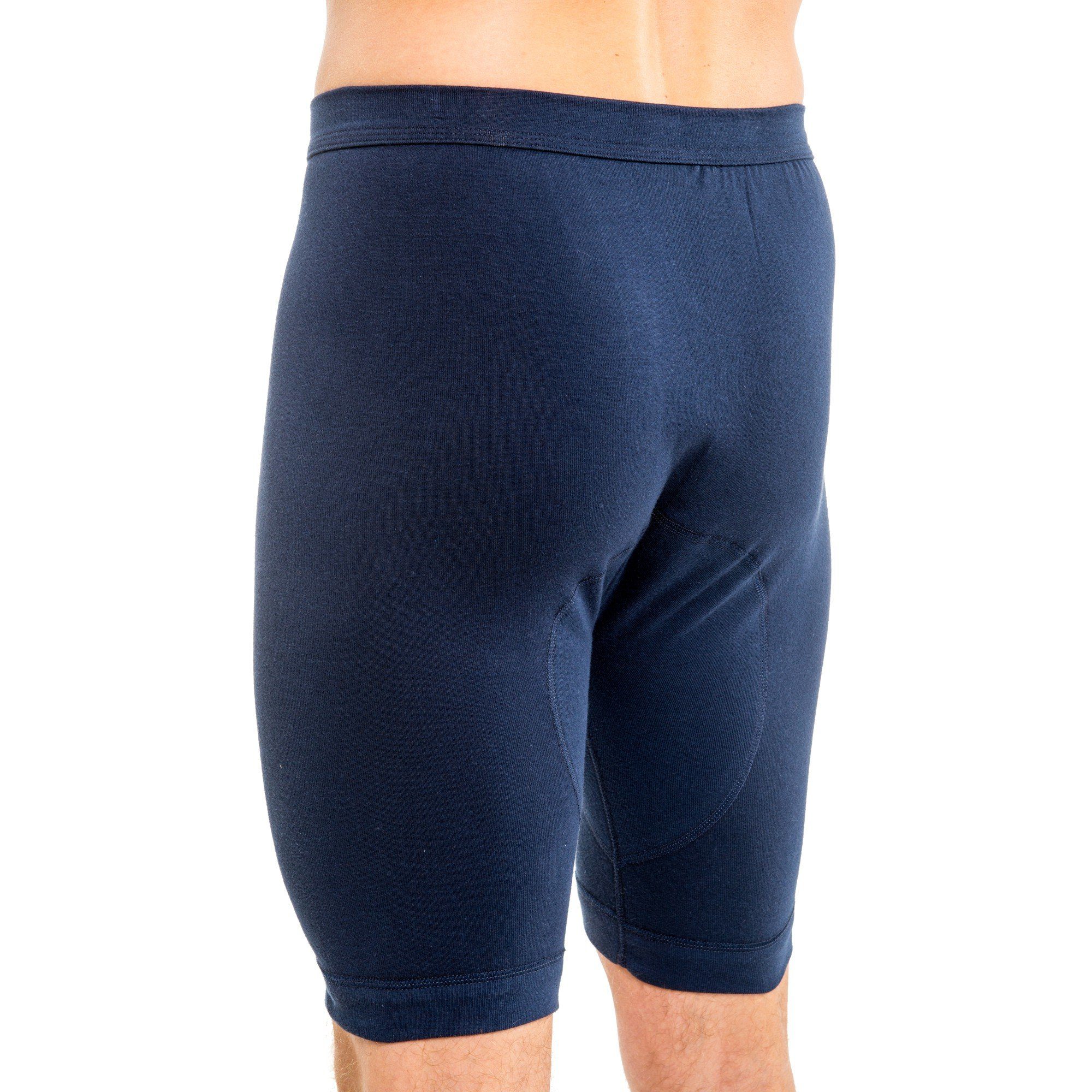 HERMKO Langer Boxer 3980 Longpant, mit Eingriff, 100 % Bio-Baumwolle, knielang, Weichbund