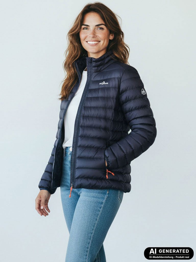 Blue Wave Steppjacke Damen Jacke Ornella gesteppt Stehkragen - Damenjacke inkl. Packbeutel Leichte Übergangsjacke, 2-Wege-Reißverschluss, Reißverschlusstaschen
