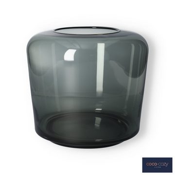 coco+cozy Windlicht Granada Ø 25,5x23cm, Glas (Rauchglas), mundgeblasen, Designobjekt
