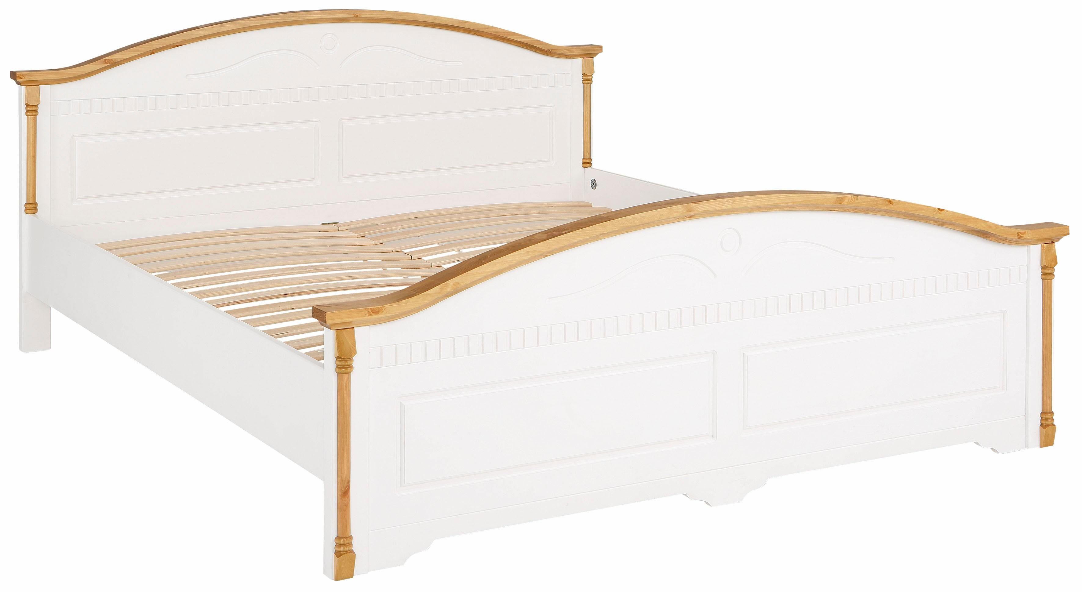 OTTO home Massivholzbett Graz, hohe Belastbarkeit, klassischer Landhausstil, FSC® zertifiziert (Breite/Belastbarkeit 180cm/220 KG, 90cm/=120KG), mit dekorativen – Bild 2 von 5
