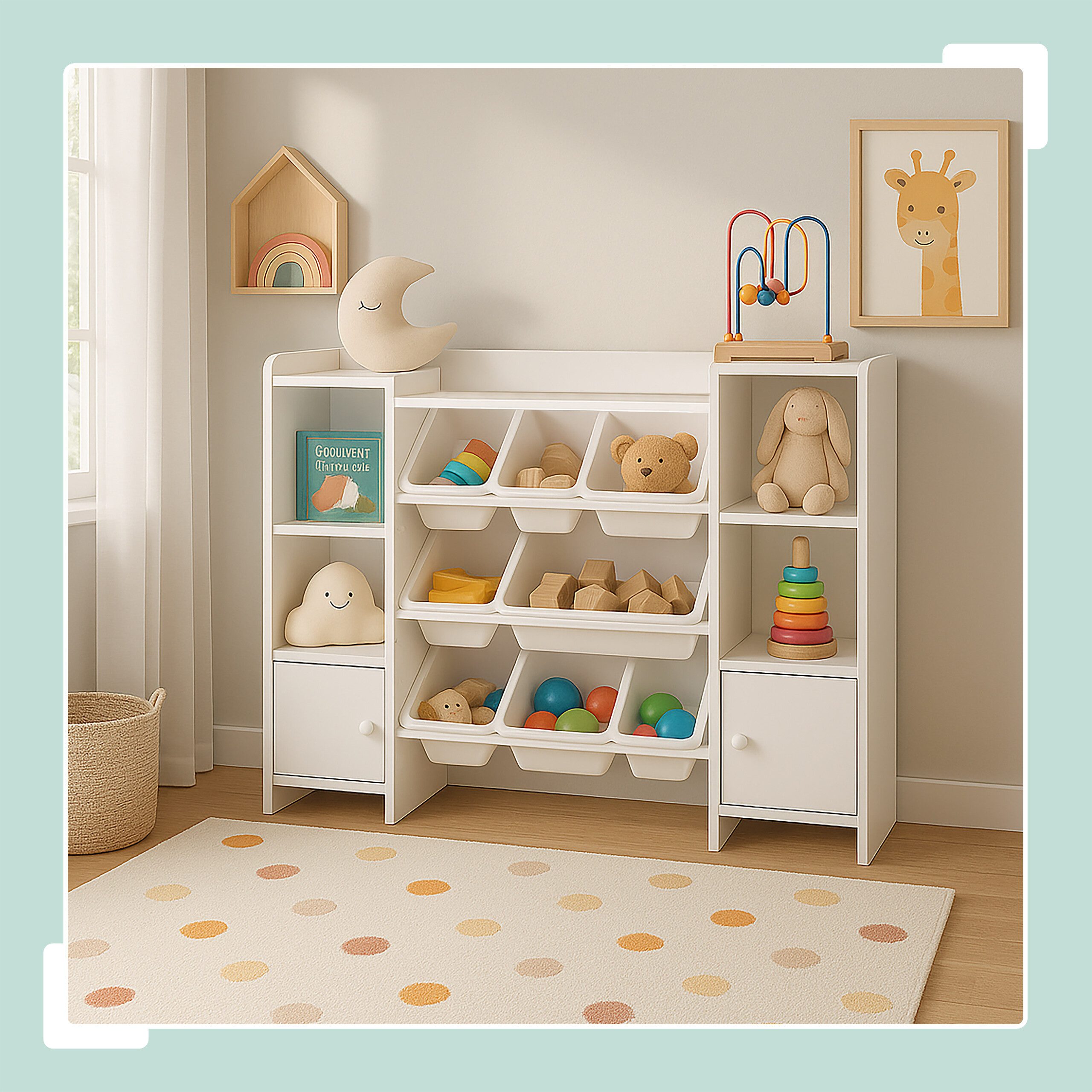 relaxdays Kinderregal groß mit Boxe, weiß günstig online kaufen