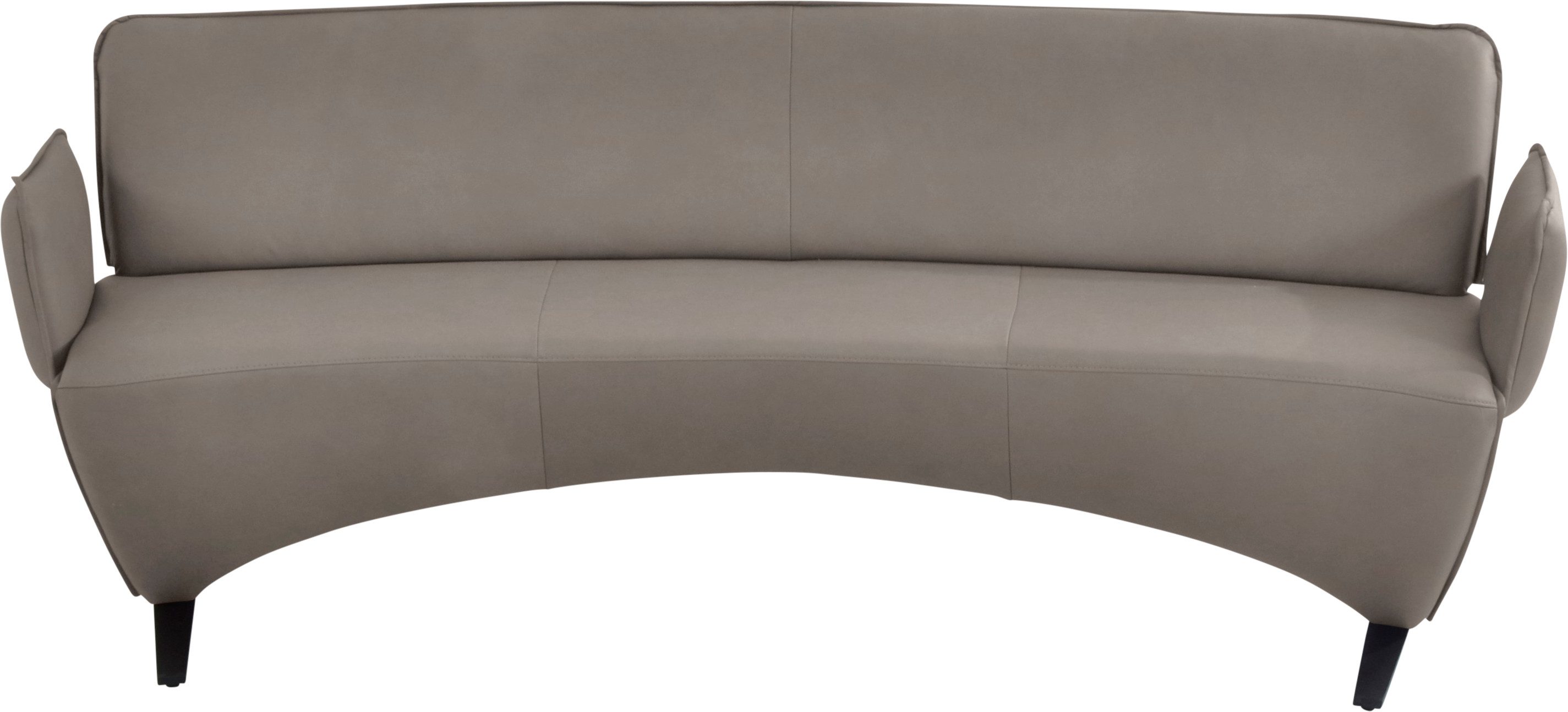 K+W Komfort & Wohnen Polsterbank, Leicht abgerundete Segmentbank im hochwertigen Leder, mit Armlehnen