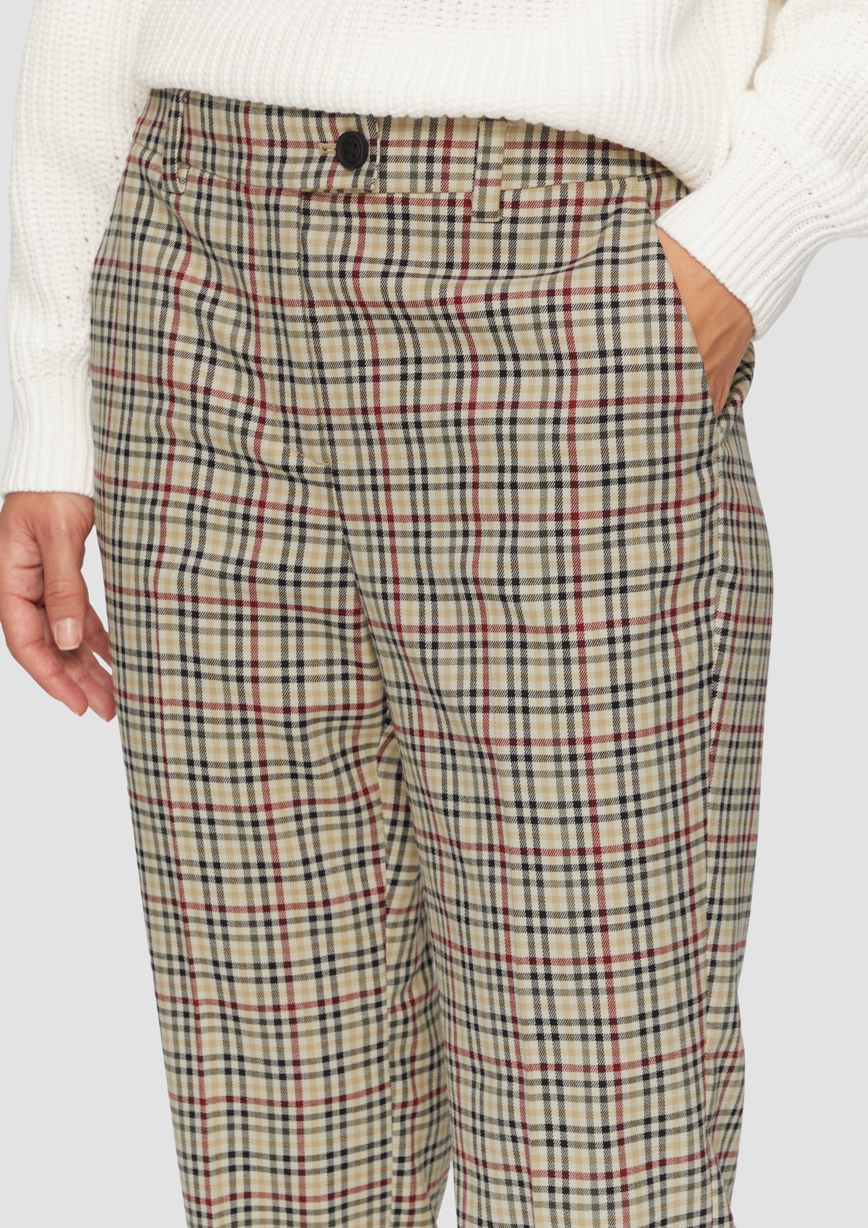 s.Oliver 7/8-Hose Verkürzte Karohose mit ausgestelltem günstig online kaufen