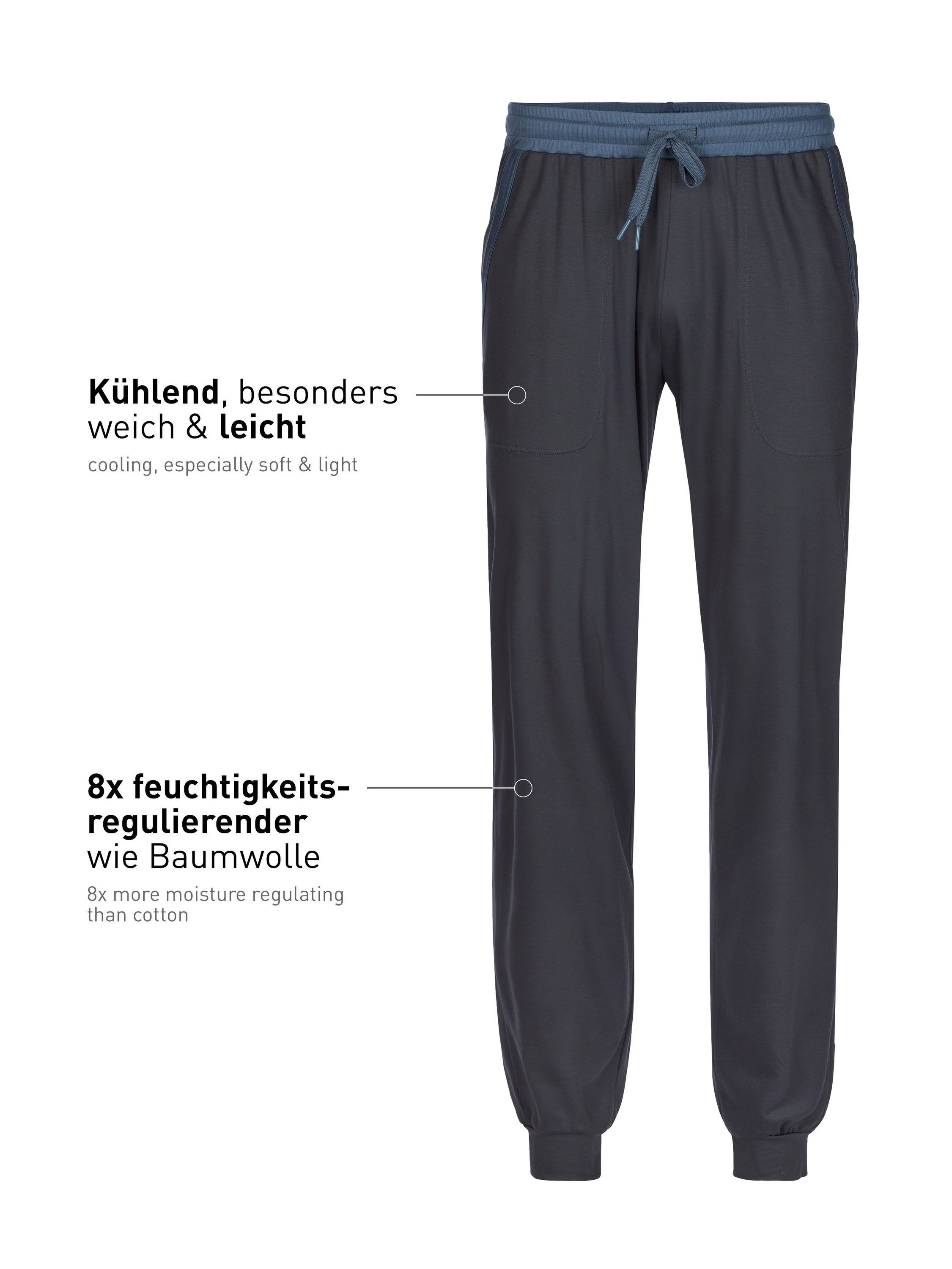 CALIDA Pyjamahose DEEPSLEEPWEAR Cooling Herren (1-tlg) leicht, geschmeidig und feuchtigkeitsregulierend