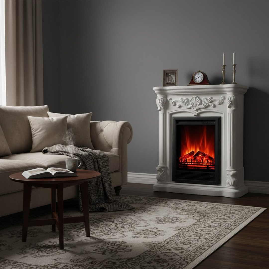 abc HOME Elektrokamin Barockstil, Realistische Flammen für romantische Atmo günstig online kaufen