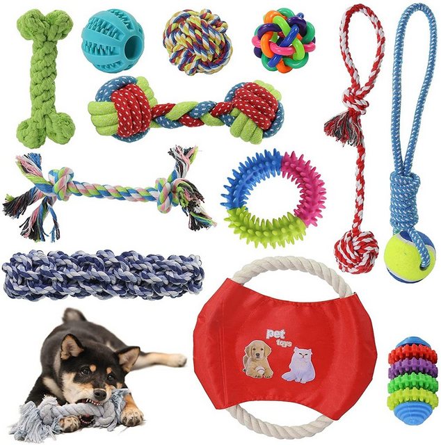 KEAYOO Kauspielzeug „Hundespielzeug“, (12-tlg), 5 /12 Teile Kauspielzeuge in verschiedenen Größen