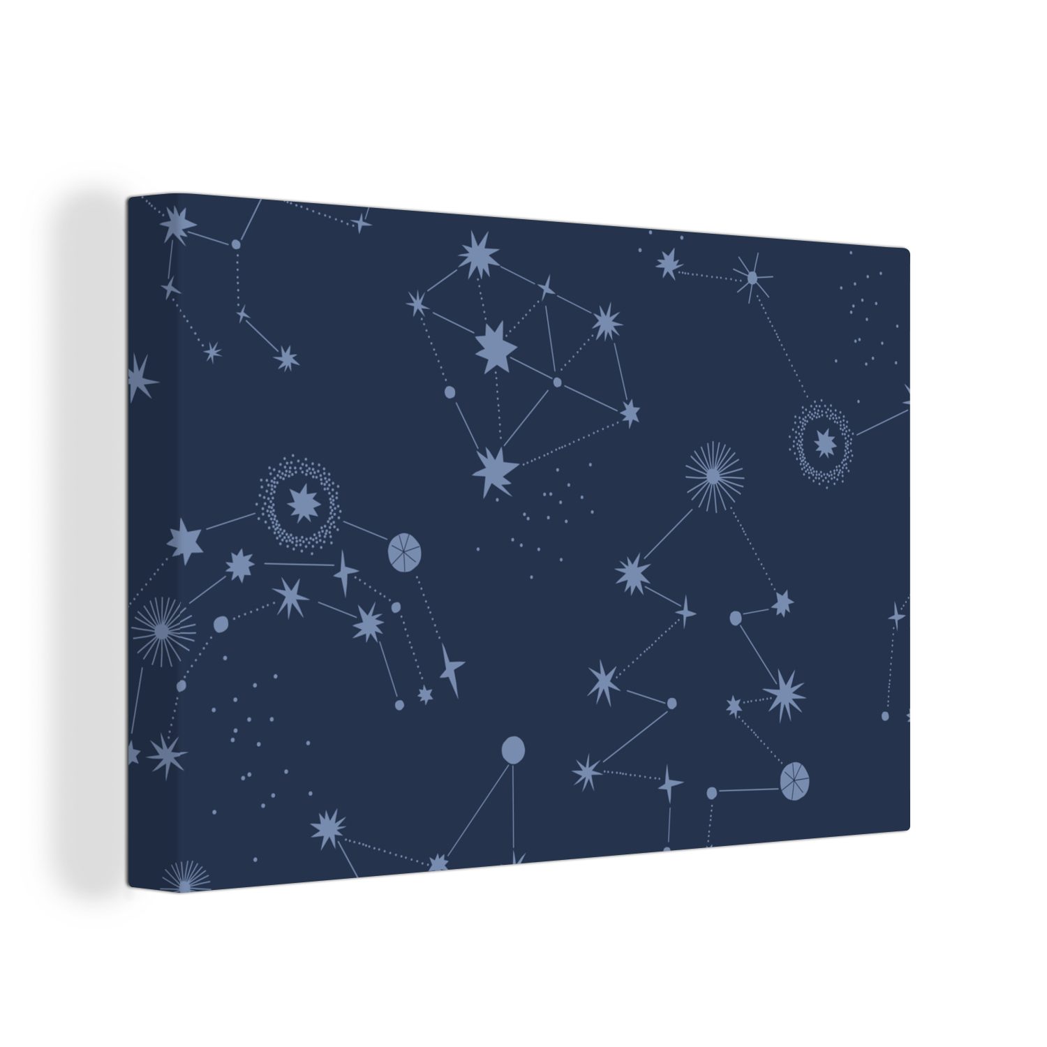 OneMillionCanvasses® Leinwandbild Weltraum - Sterne - Kinder, (1 St), Wandbild Leinwandbilder, Aufhängefertig, Wanddeko, 60x40 cm bunt
