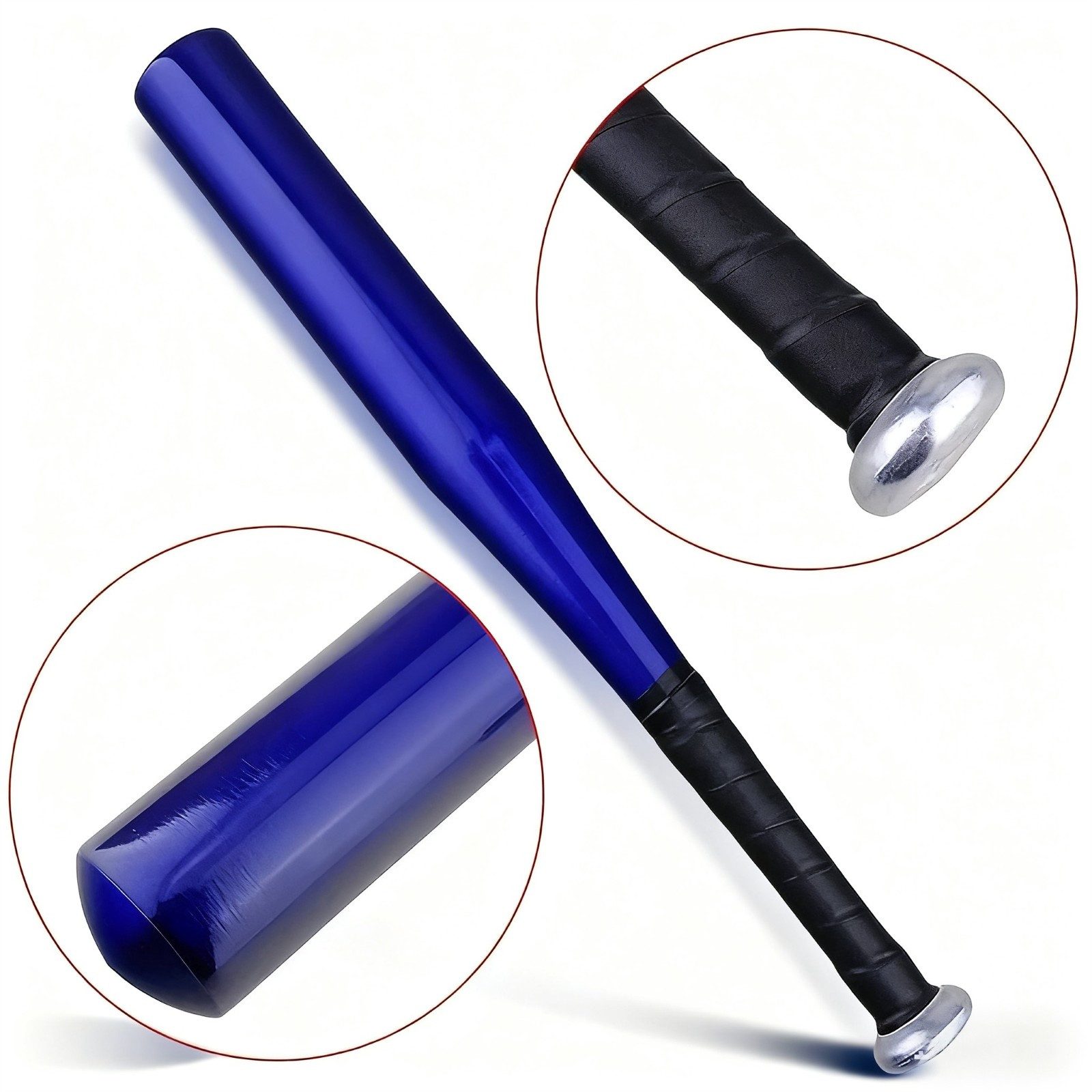 Baseballschläger 50cm Rot/Blau/Silber Carbon-Stahl Baseballkeule für Jugendliche