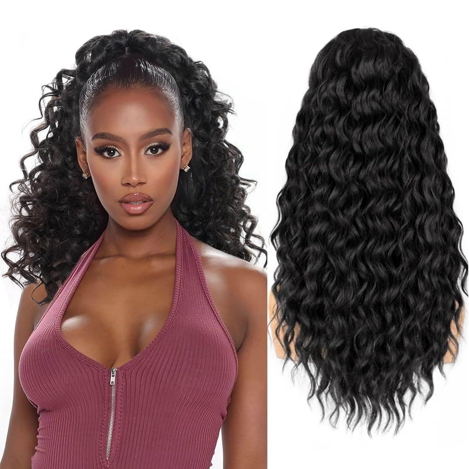 LuxusKollektion Kunsthaar-Extension Pferdeschwanz Extension Ponytail 45cm Kordelzug Schwarz