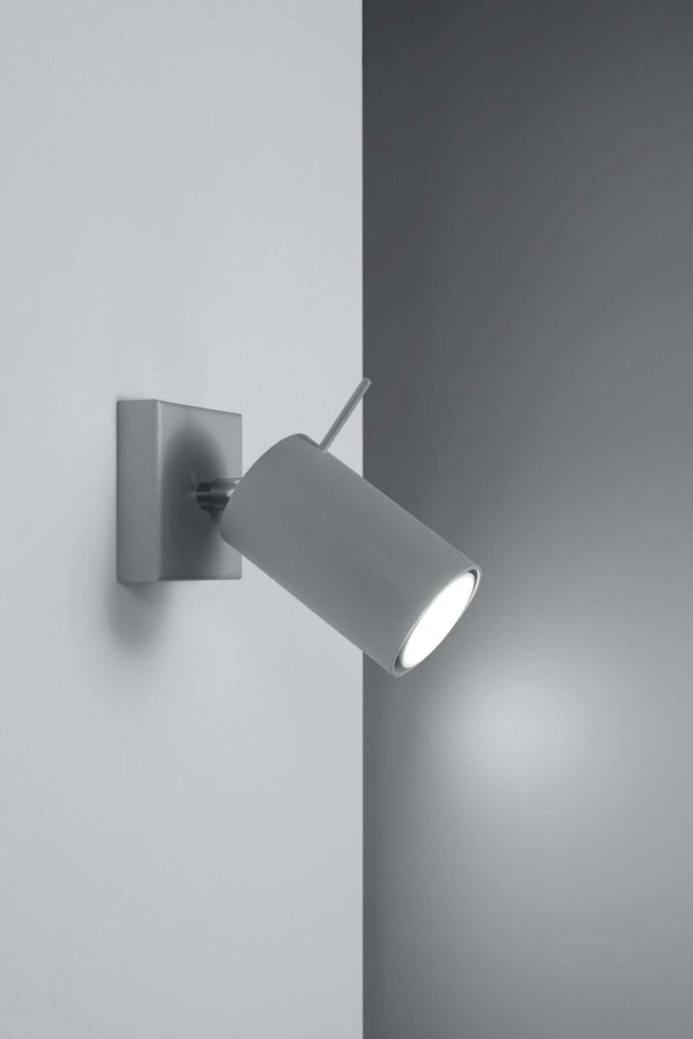 Arbeitszimmer Grau Flur Licht-Erlebnisse GU10 vielseitig Wandstrahler Stahl Leuchtmittel, H:80cm ohne Spotlampe ETNA,