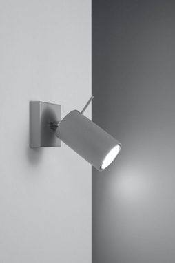 Licht-Erlebnisse Wandstrahler ETNA, ohne Leuchtmittel, Spotlampe Grau Stahl GU10 H:80cm vielseitig Flur Arbeitszimmer