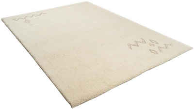 Wollteppich Hadj 225, THEKO, rechteckig, Höhe: 25 mm, echter Berber Teppich aus Marokko, reine Wolle, handgeknüpft