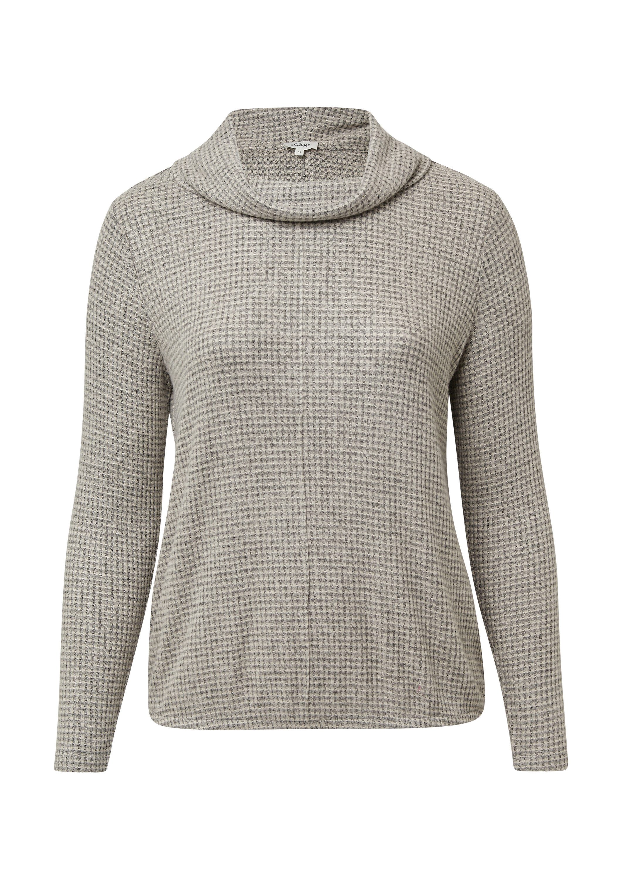 s.Oliver Langarmshirt T-Shirt Langärmliges Jersey-Shirt mit elastischem Saum