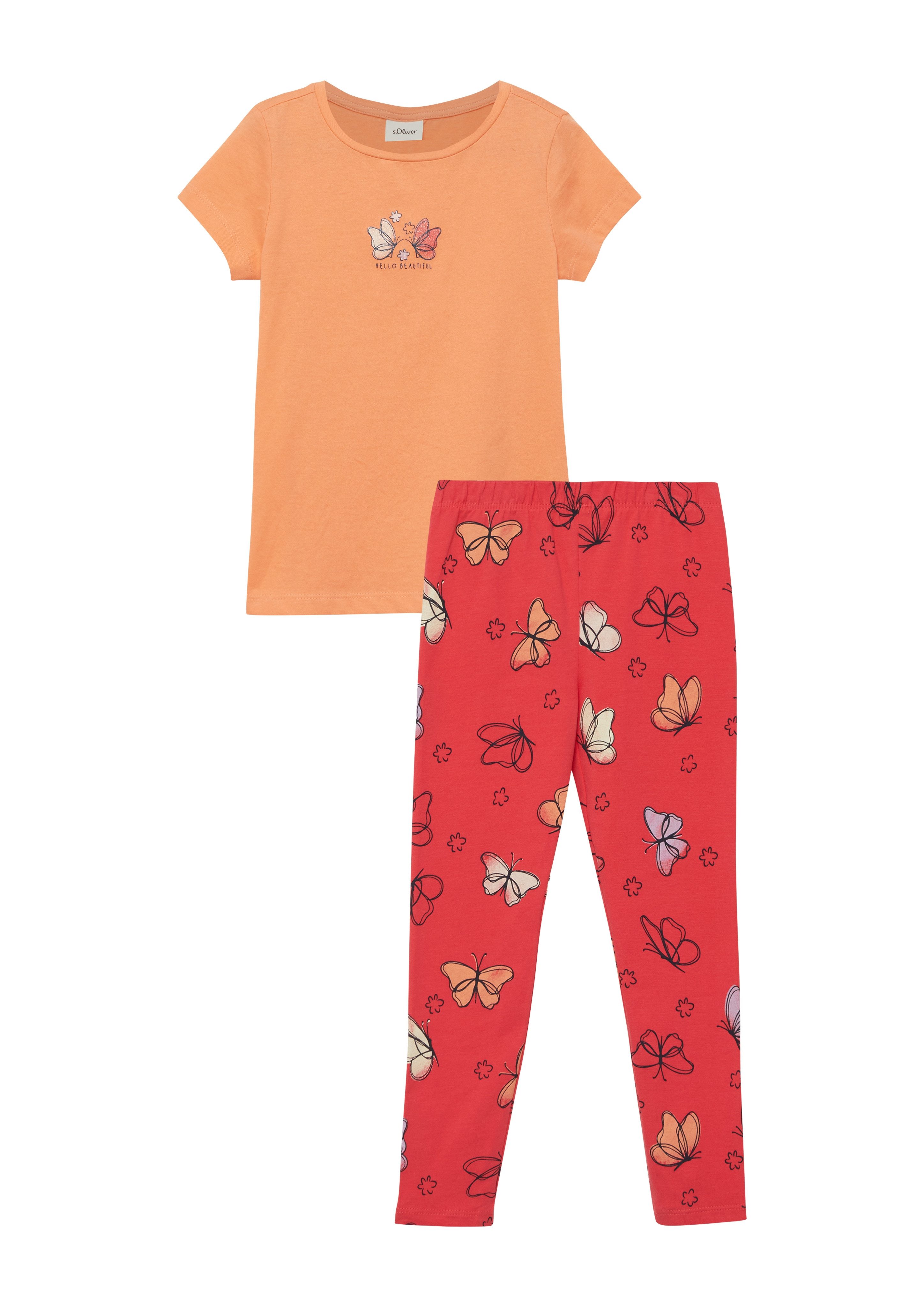 s.Oliver Junior Shirt & Leggings (2-tlg) 2er Set, gemusterte Leggings und Sommershirt, für Girls