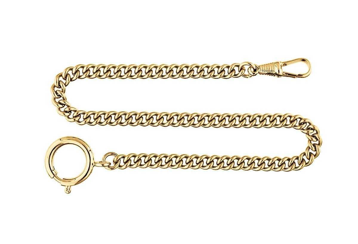 Hermann Jäckle Taschenuhrenkette KM2 – Rundpanzer, vergoldet, Made in Germany