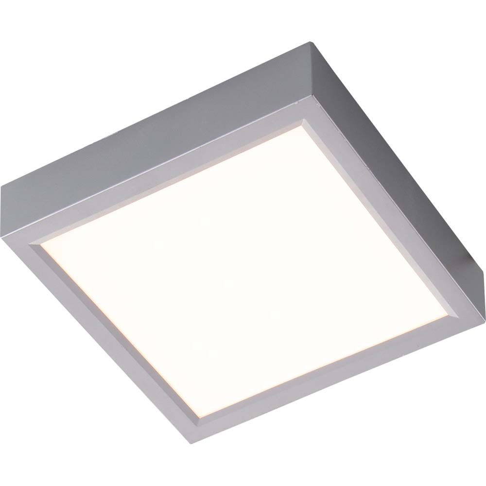 NOWA LED Deckenleuchte, LED-Leuchtmittel fest verbaut, Warmweiß, LED Deckenleuchte Deckenlampe silberfarben eckig Bürolampe H 23 cm