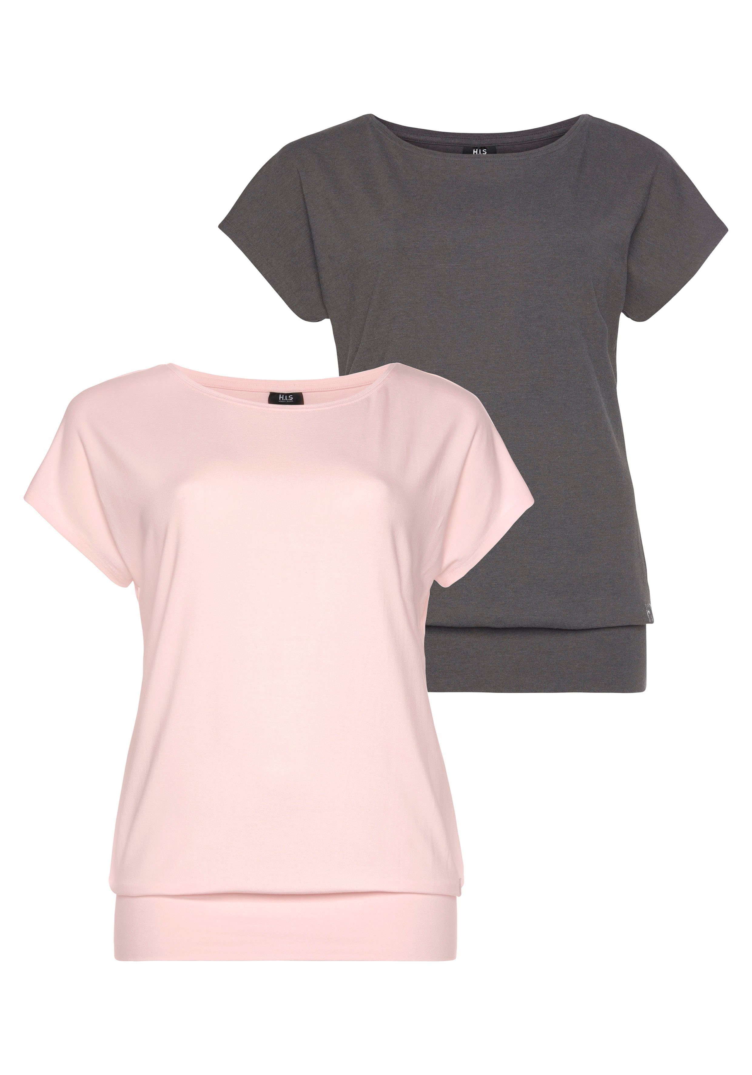 H.I.S T-Shirt aus Viskose (2er-Pack) Kurzarm, günstig online kaufen