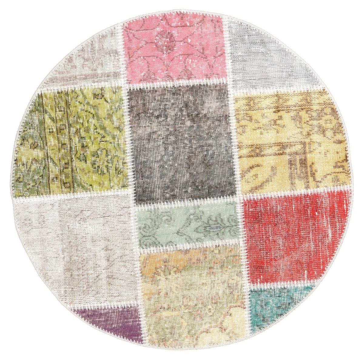 Carpet Avenue Teppich Patchwork 100x100, Rund, Höhe: 8 mm