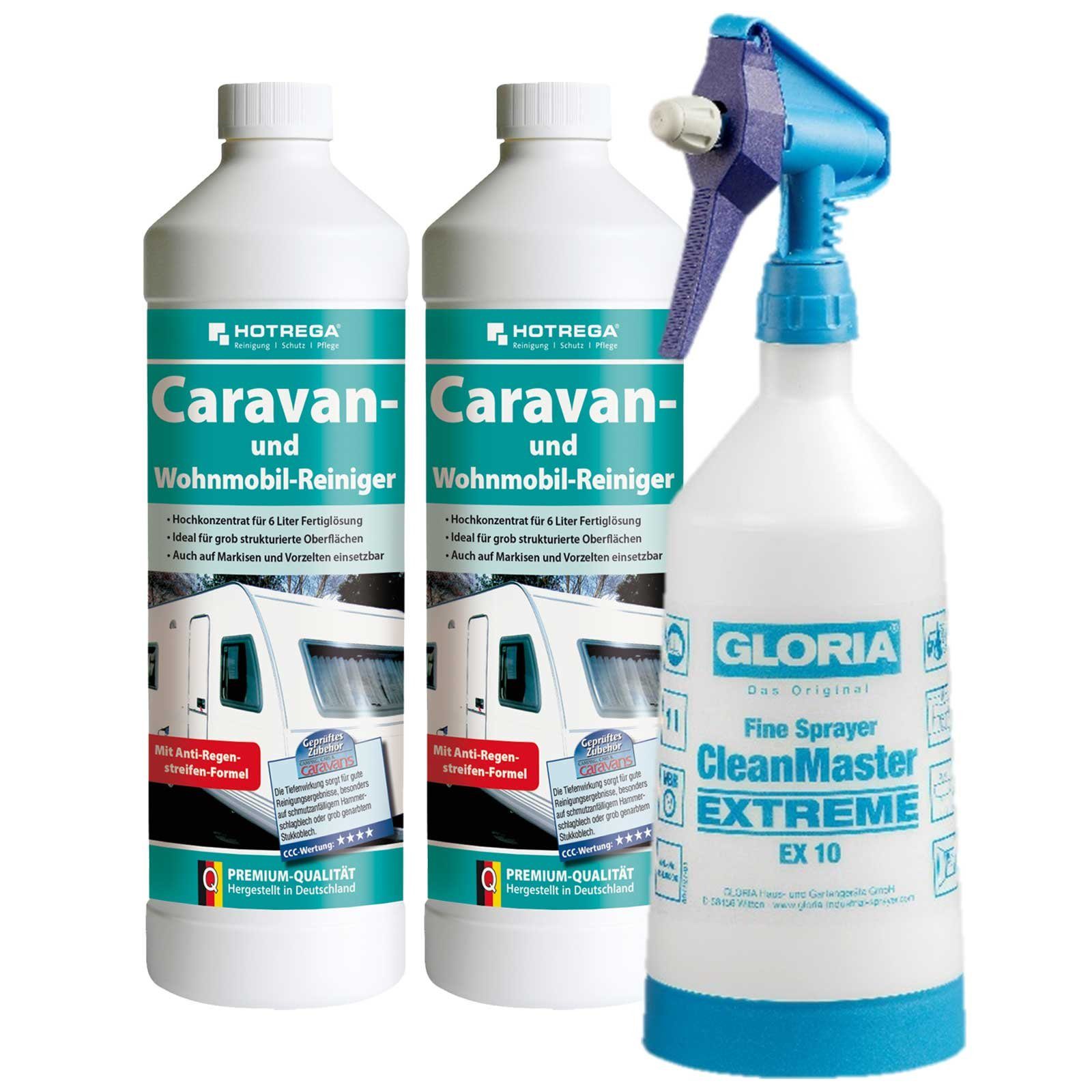 Caravan Wohnmobil Reiniger Markisenreiniger 2x1L mit Sprühflasche 1L Reinigungskonzentrat